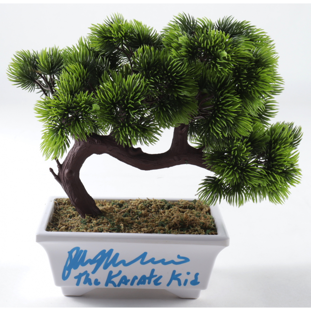 Ralph Macchio Signed "The Karate Kid" Artificial Bonsai Tree Inscribed "The Karate Kid