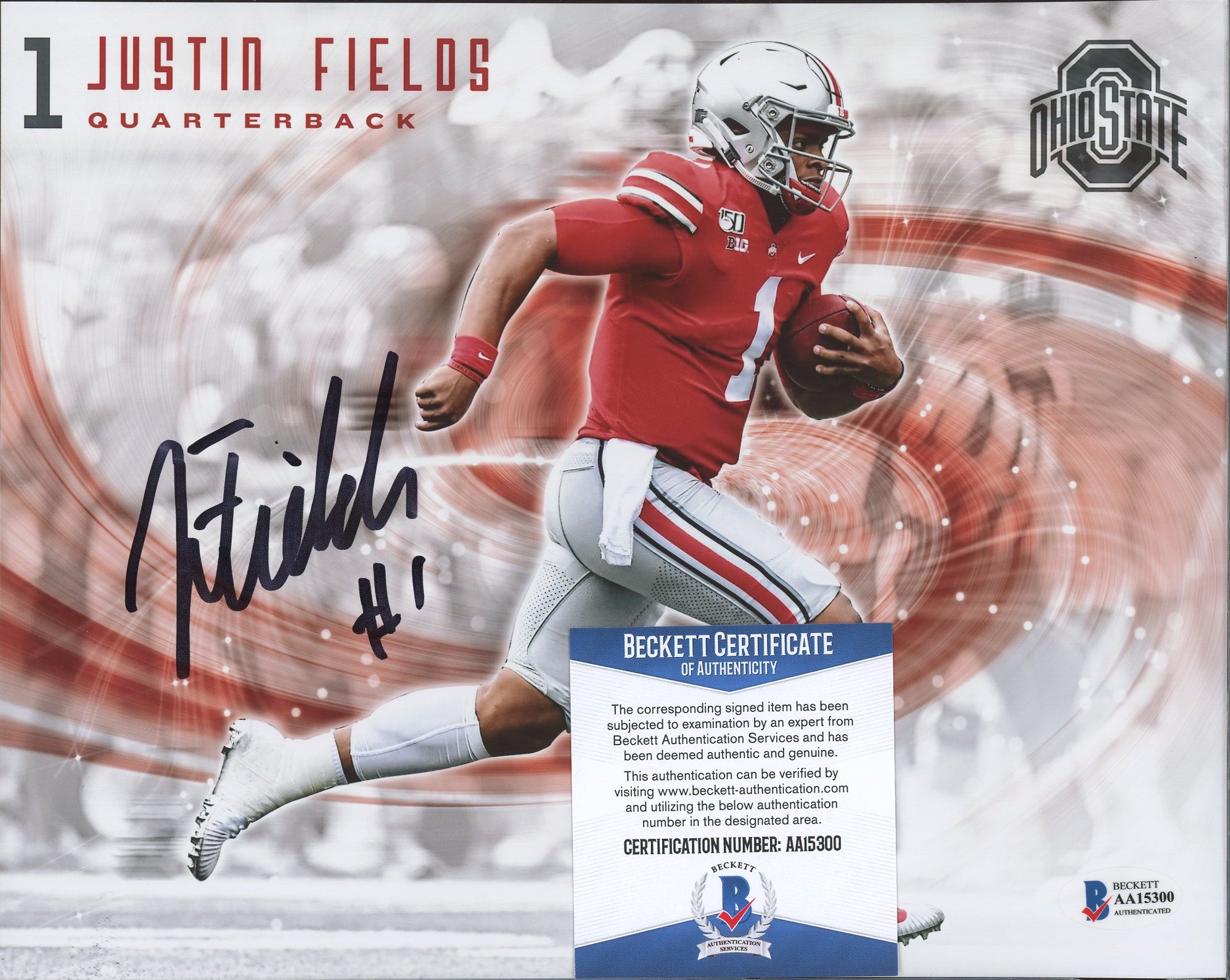 Justin Fields Signed Ohio State Buckeyes 8x10 Photo (Beckett COA) at PristineAuction.com Justin Fields Signed Ohio State Buckeyes 8x10 Photo (Beckett COA) at PristineAuction.com
