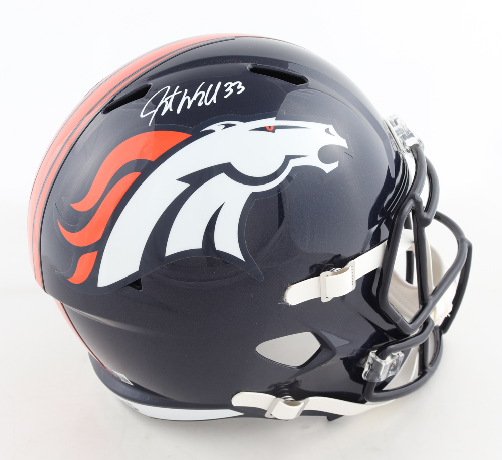 Javonte Williams Signed Broncos Full-Size Speed Helmet (Beckett Hologram) at PristineAuction.com Javonte Williams Signed Broncos Full-Size Speed Helmet (Beckett Hologram) at PristineAuction.com