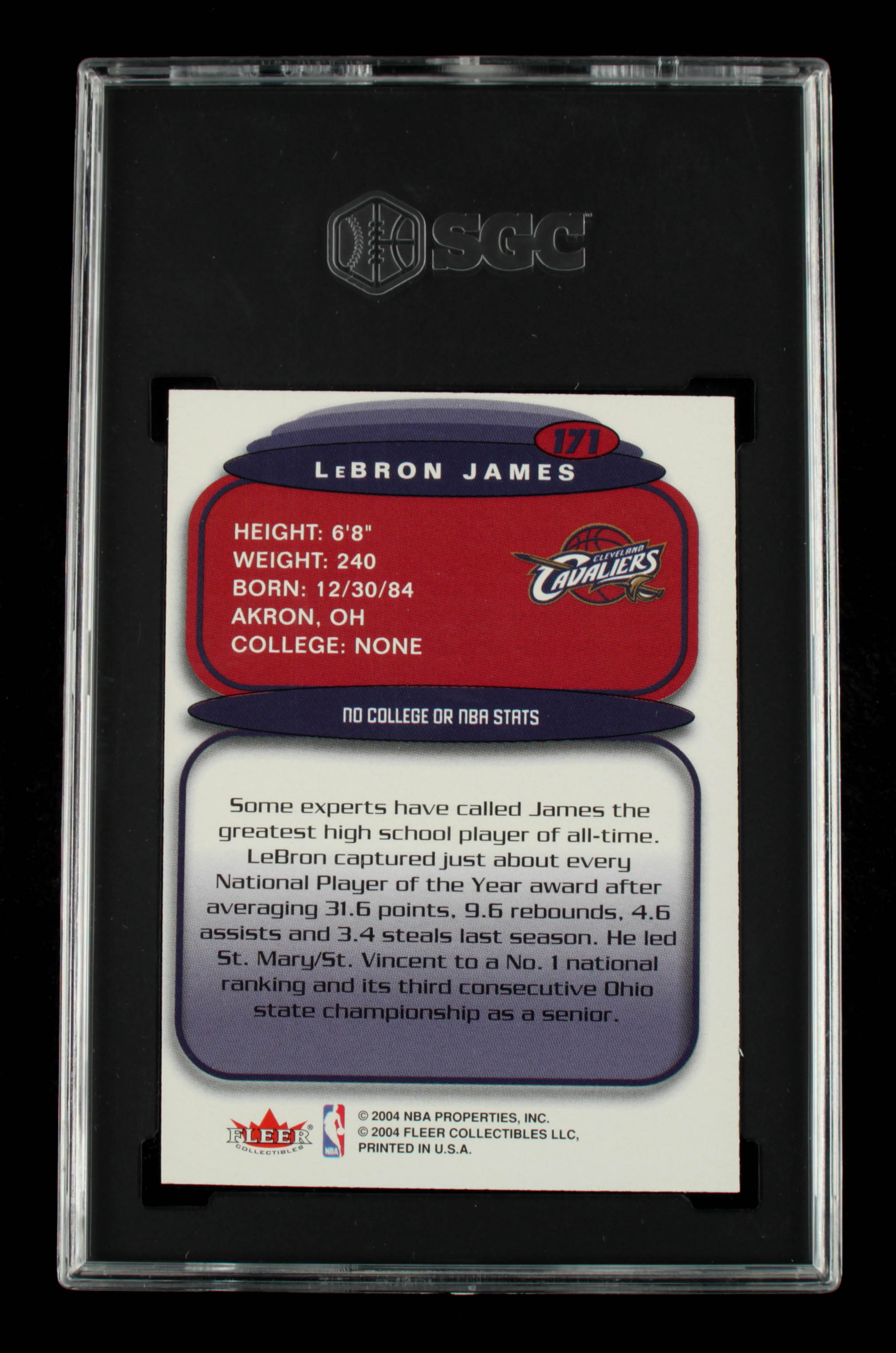 LeBron James 2004 Ultra Hummer H2 #171A (SGC 7) at PristineAuction.com LeBron James 2004 Ultra Hummer H2 #171A (SGC 7) at PristineAuction.com