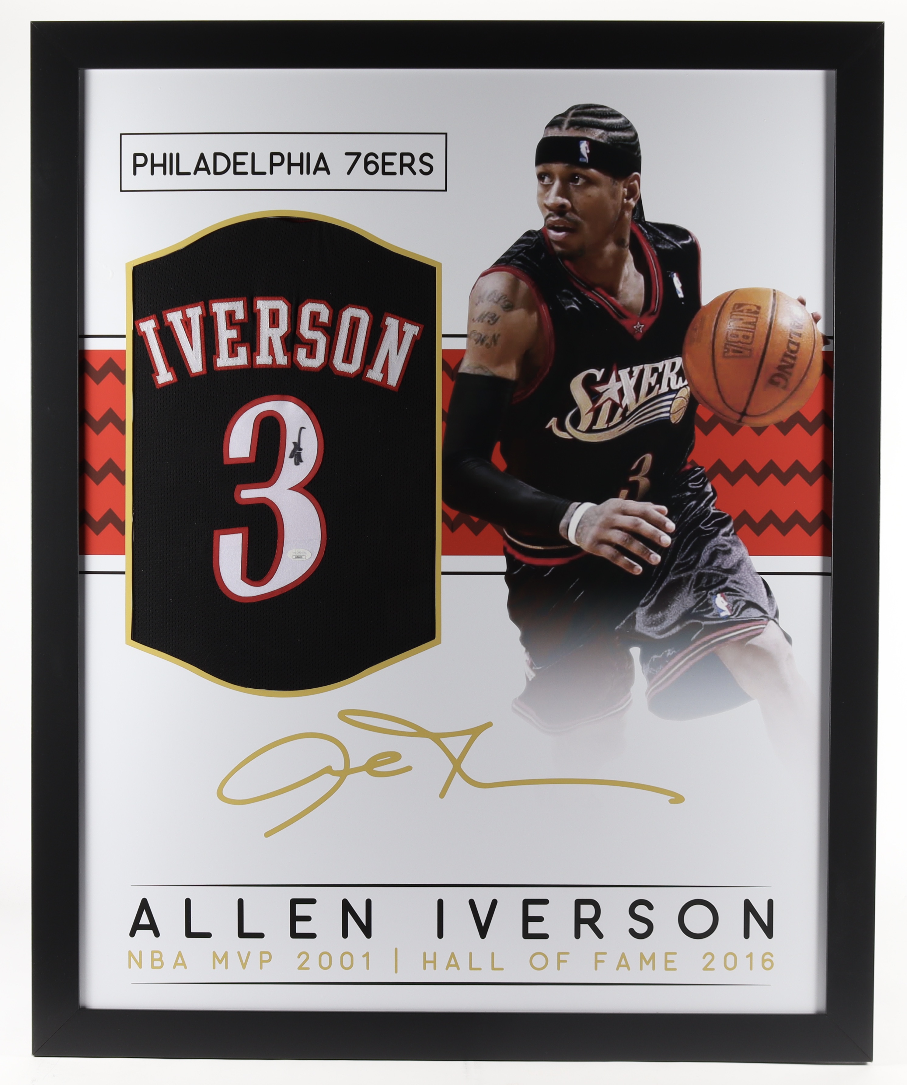Allen Iverson Signed Custom Framed Jersey (JSA Hologram) at PristineAuction.com Allen Iverson Signed Custom Framed Jersey (JSA Hologram) at PristineAuction.com