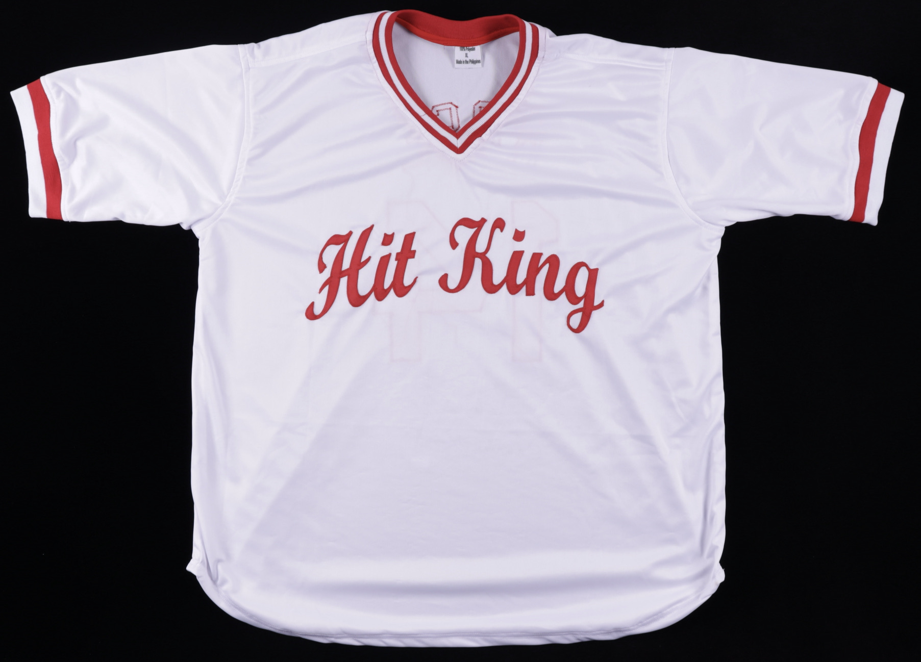 Pete Rose Signed Jersey Inscribed "Charlie Hustle" (Fiterman Sports Hologram) (See Description) at PristineAuction.com Pete Rose Signed Jersey Inscribed "Charlie Hustle" (Fiterman Sports Hologram) (See Description) at PristineAuction.com