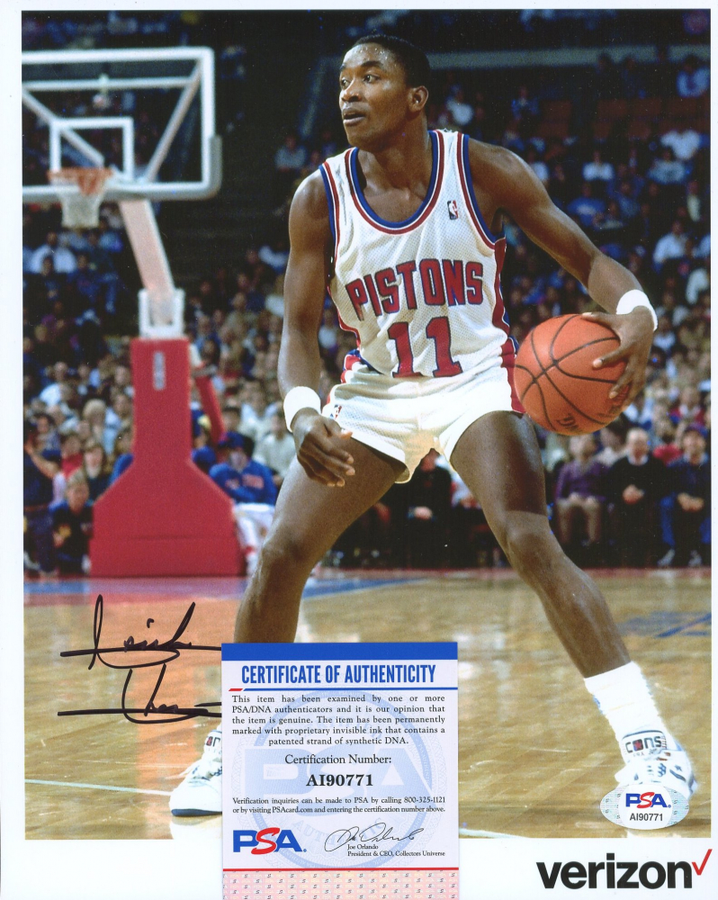 Isiah Thomas Signed Pistons 8x10 Photo (PSA) Pristine Auction