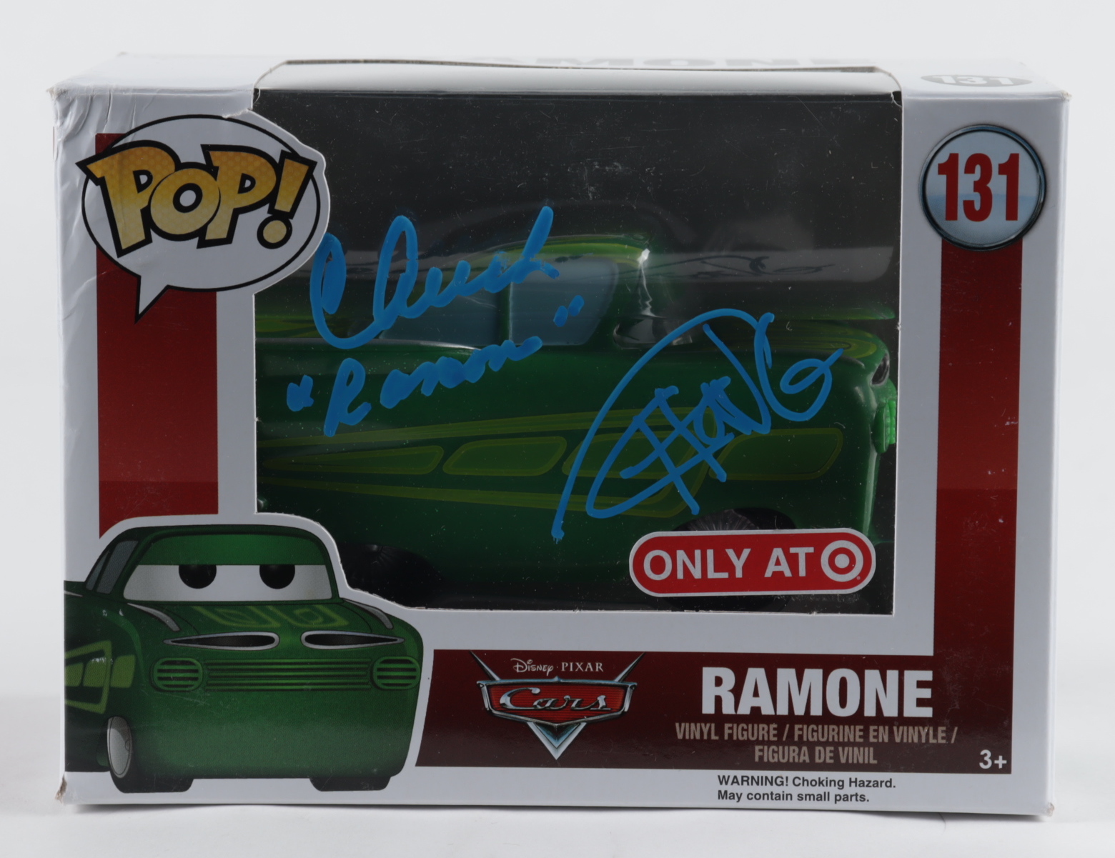 Cheech Marin & Tommy Chong Signed "Cars" #131 Ramone Funko Pop! Vinyl Figure Inscribed "Ramone" (Beckett Hologram) (See Description) at PristineAuction.com Cheech Marin & Tommy Chong Signed "Cars" #131 Ramone Funko Pop! Vinyl Figure Inscribed "Ramone" (Beckett Hologram) (See Description) at PristineAuction.com
