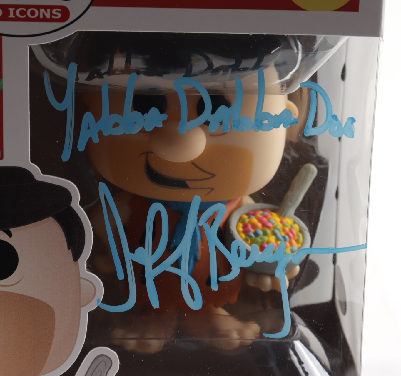 Jeff Bergman Signed "The Flintstones" #119 Fred Flinstone (With Cocoa Pebbles) Funko Pop! Vinyl Figure Inscribed "Yabba Dabba Doo" (PSA COA) at PristineAuction.com Jeff Bergman Signed "The Flintstones" #119 Fred Flinstone (With Cocoa Pebbles) Funko Pop! Vinyl Figure Inscribed "Yabba Dabba Doo" (PSA COA) at PristineAuction.com