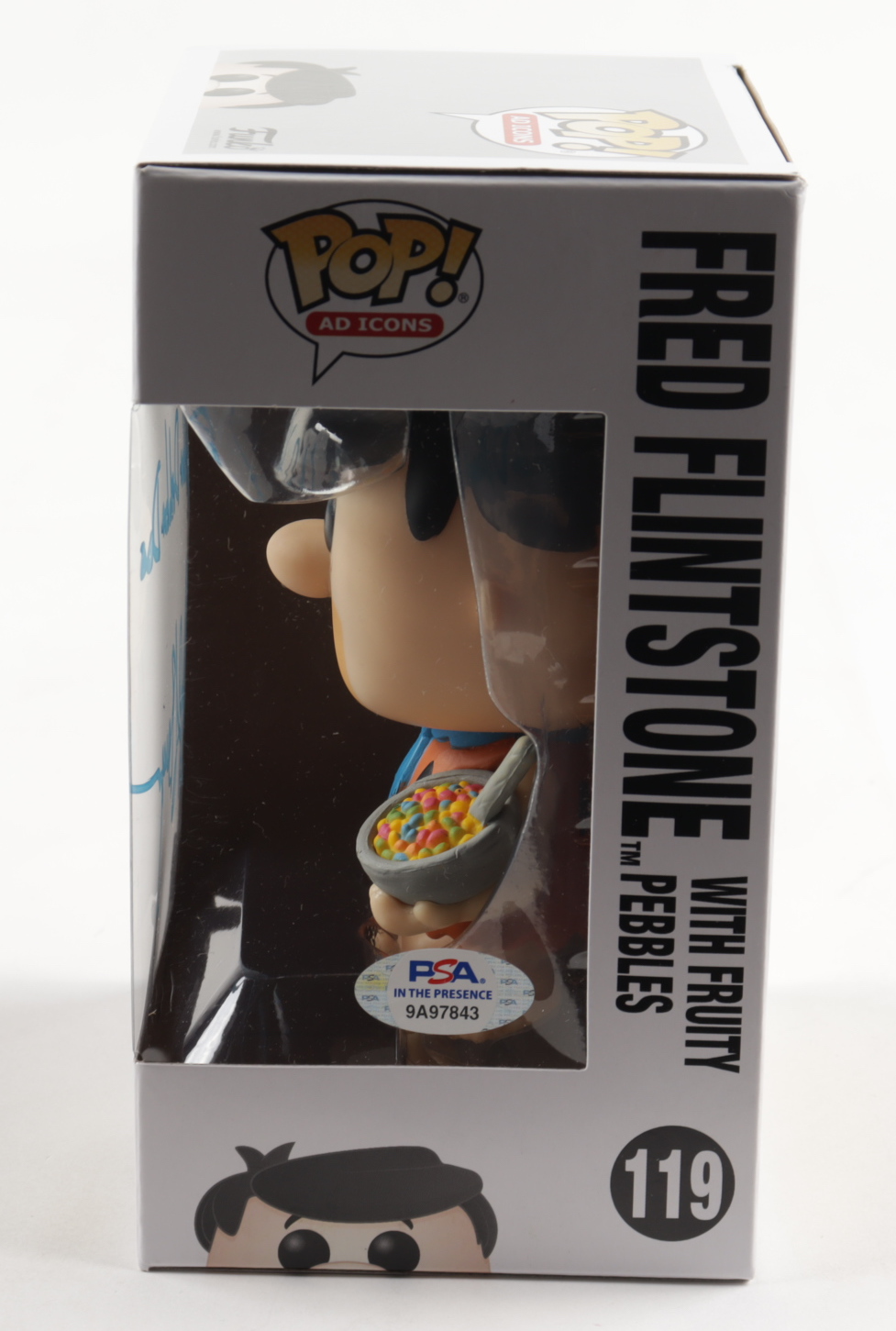 Jeff Bergman Signed "The Flintstones" #119 Fred Flinstone (With Cocoa Pebbles) Funko Pop! Vinyl Figure Inscribed "Yabba Dabba Doo" (PSA COA) at PristineAuction.com Jeff Bergman Signed "The Flintstones" #119 Fred Flinstone (With Cocoa Pebbles) Funko Pop! Vinyl Figure Inscribed "Yabba Dabba Doo" (PSA COA) at PristineAuction.com
