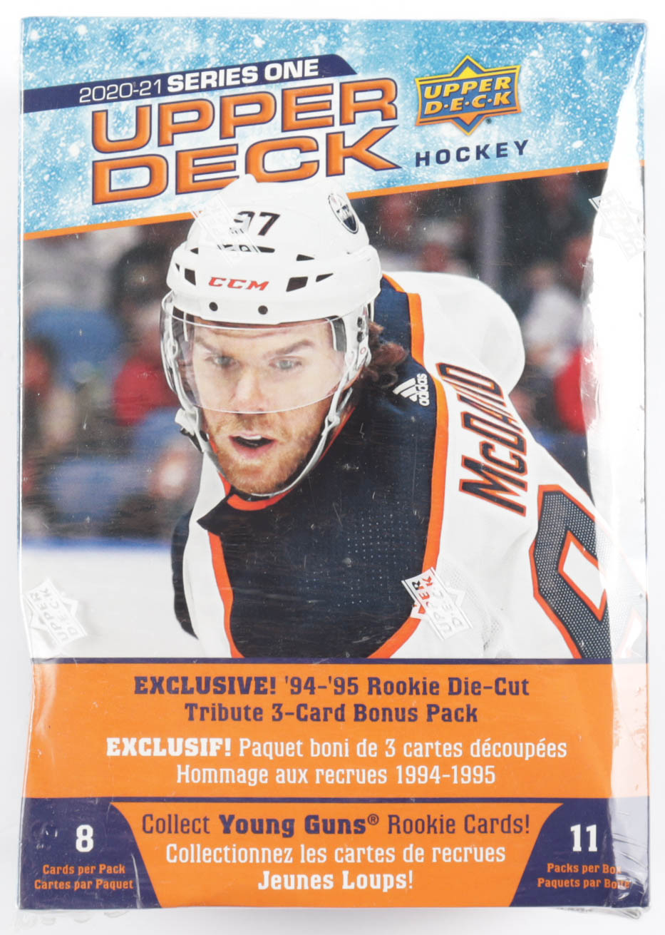 2020-21 Upper Deck Series 1 Hockey Box with (11) Packs at PristineAuction.com 2020-21 Upper Deck Series 1 Hockey Box with (11) Packs at PristineAuction.com