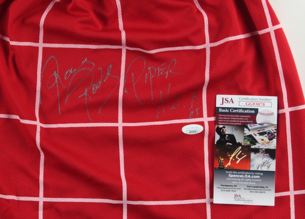 "Rowdy" Roddy Piper Signed Kilt Inscribed "HOF 05" (JSA COA) at PristineAuction.com "Rowdy" Roddy Piper Signed Kilt Inscribed "HOF 05" (JSA COA) at PristineAuction.com