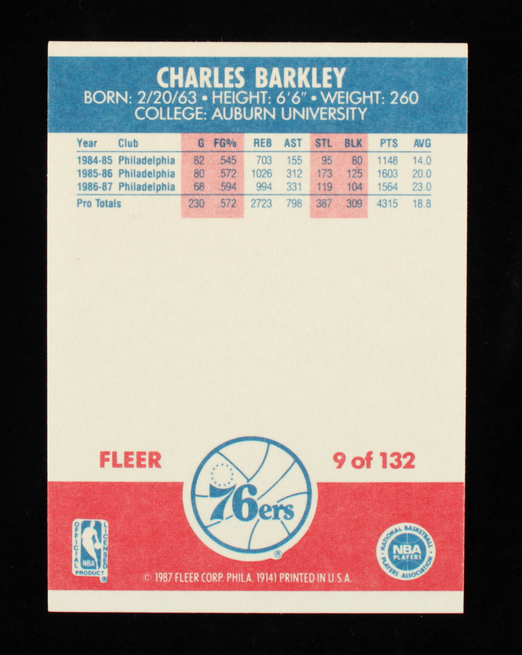 Charles Barkley 1987-88 Fleer #9 at PristineAuction.com Charles Barkley 1987-88 Fleer #9 at PristineAuction.com