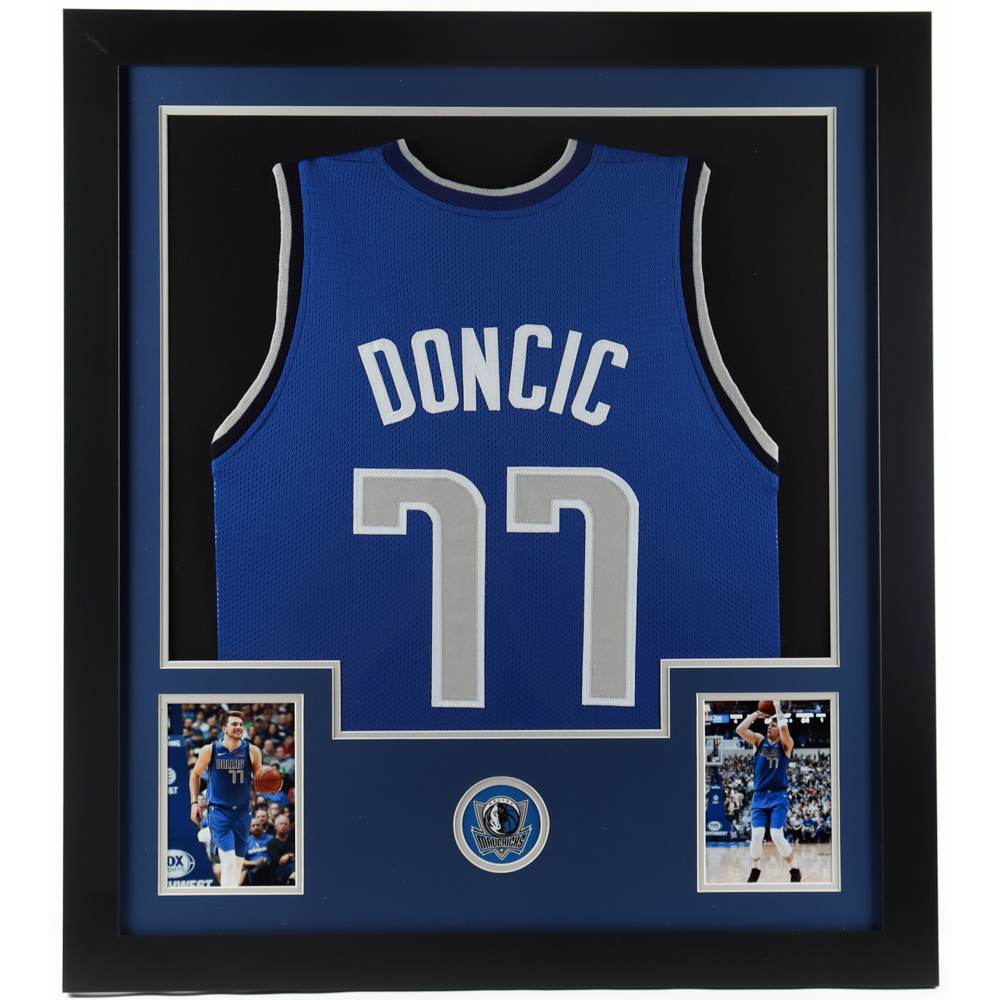 Luka Doncic 31x35 Custom Framed Jersey Display Pristine Auction