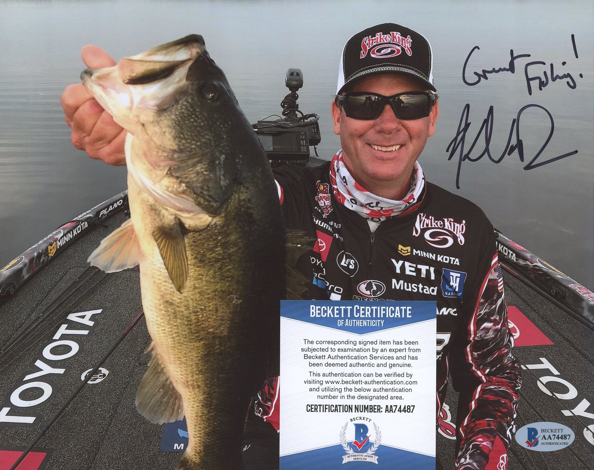 Kevin VanDam Signed 8x10 Photo Inscribed "Great Fishing!" (Beckett COA) at PristineAuction.com Kevin VanDam Signed 8x10 Photo Inscribed "Great Fishing!" (Beckett COA) at PristineAuction.com