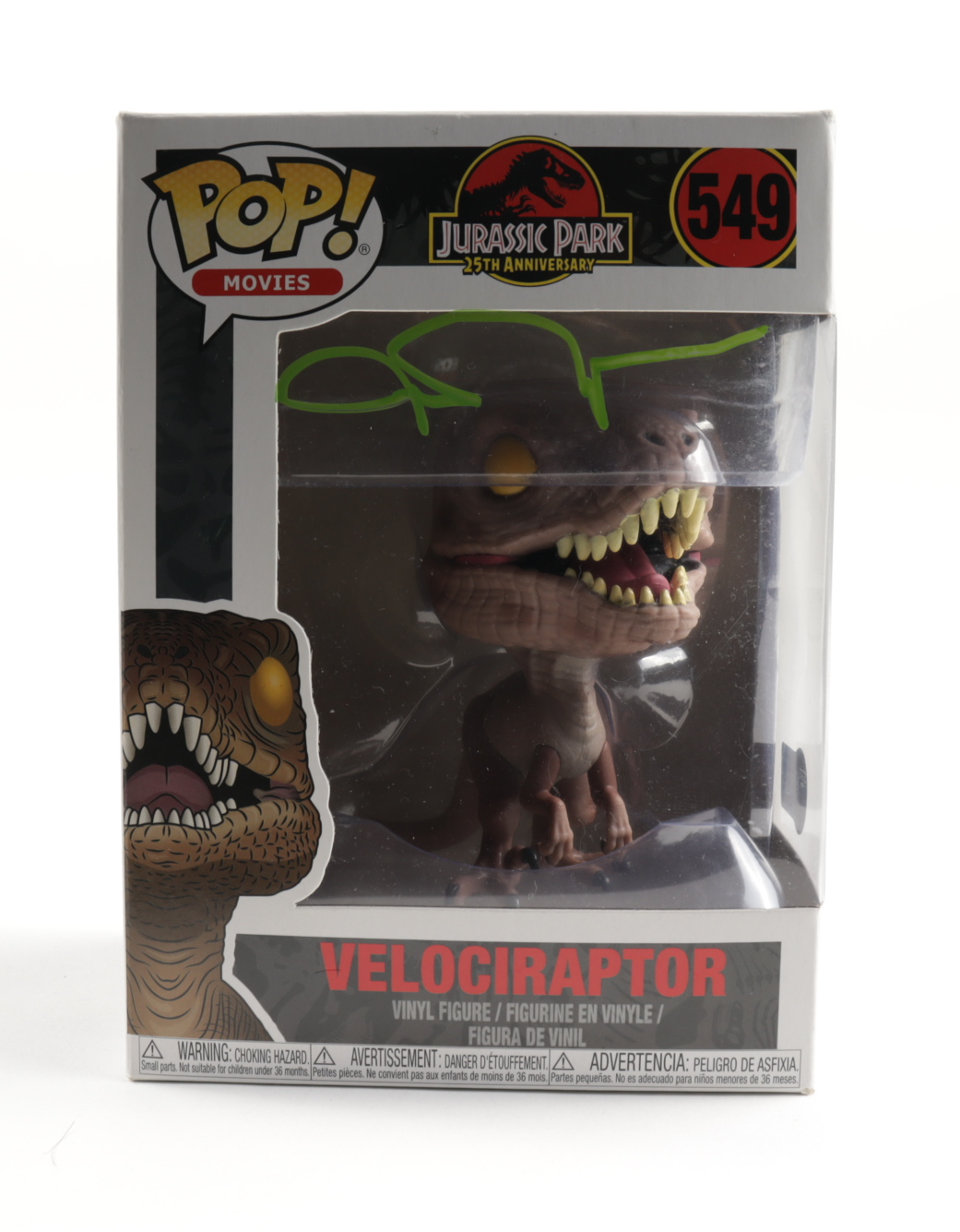 John Rosengarnt Signed "Jurassic Park" Velociraptor #549 25th Anniversary Funko Pop! Vinyl Figure (Beckett COA) at PristineAuction.com John Rosengarnt Signed "Jurassic Park" Velociraptor #549 25th Anniversary Funko Pop! Vinyl Figure (Beckett COA) at PristineAuction.com