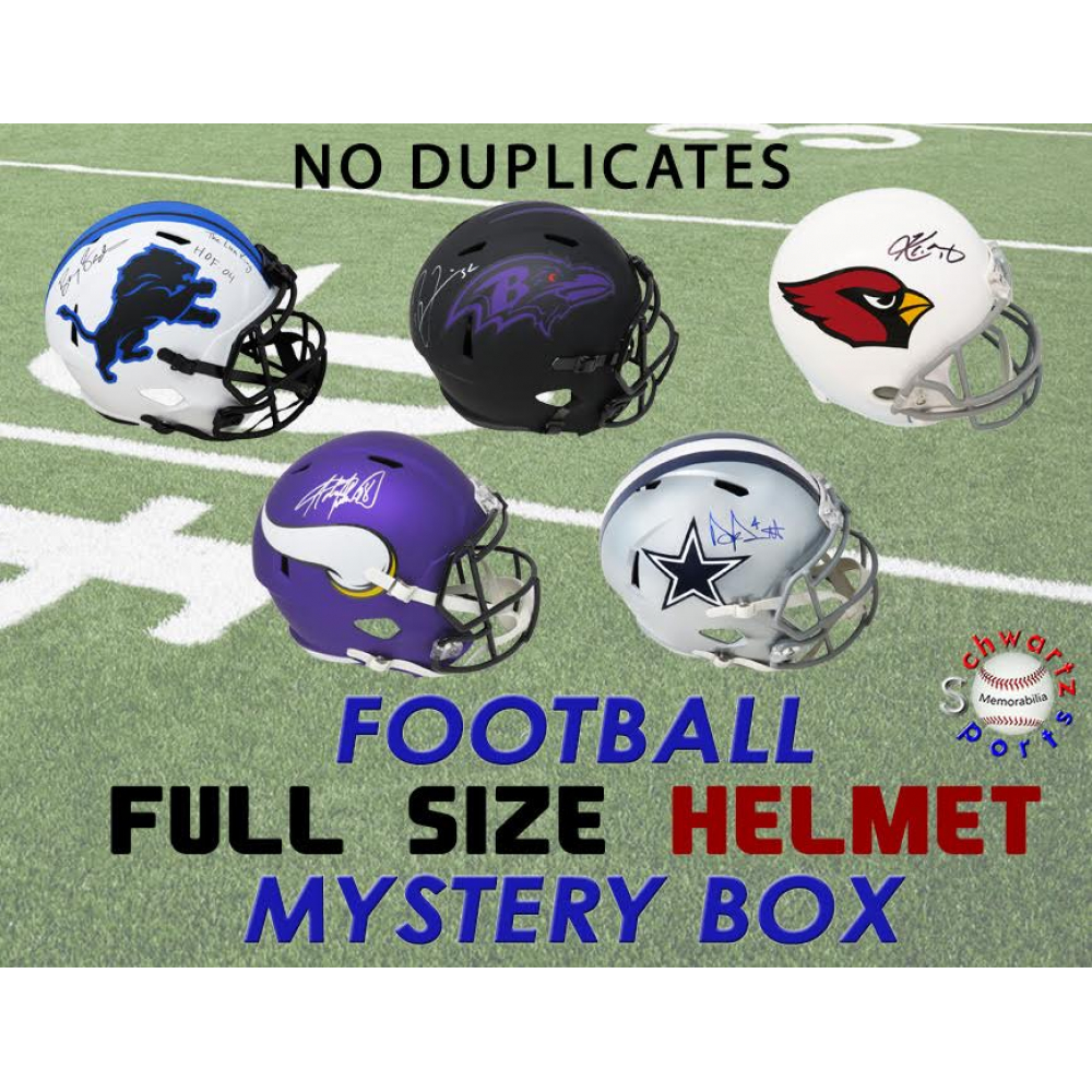 Schwartz Sports NO DUPLICATES FullSize Football Helmet Signed Mystery Box Series 4 (Limited