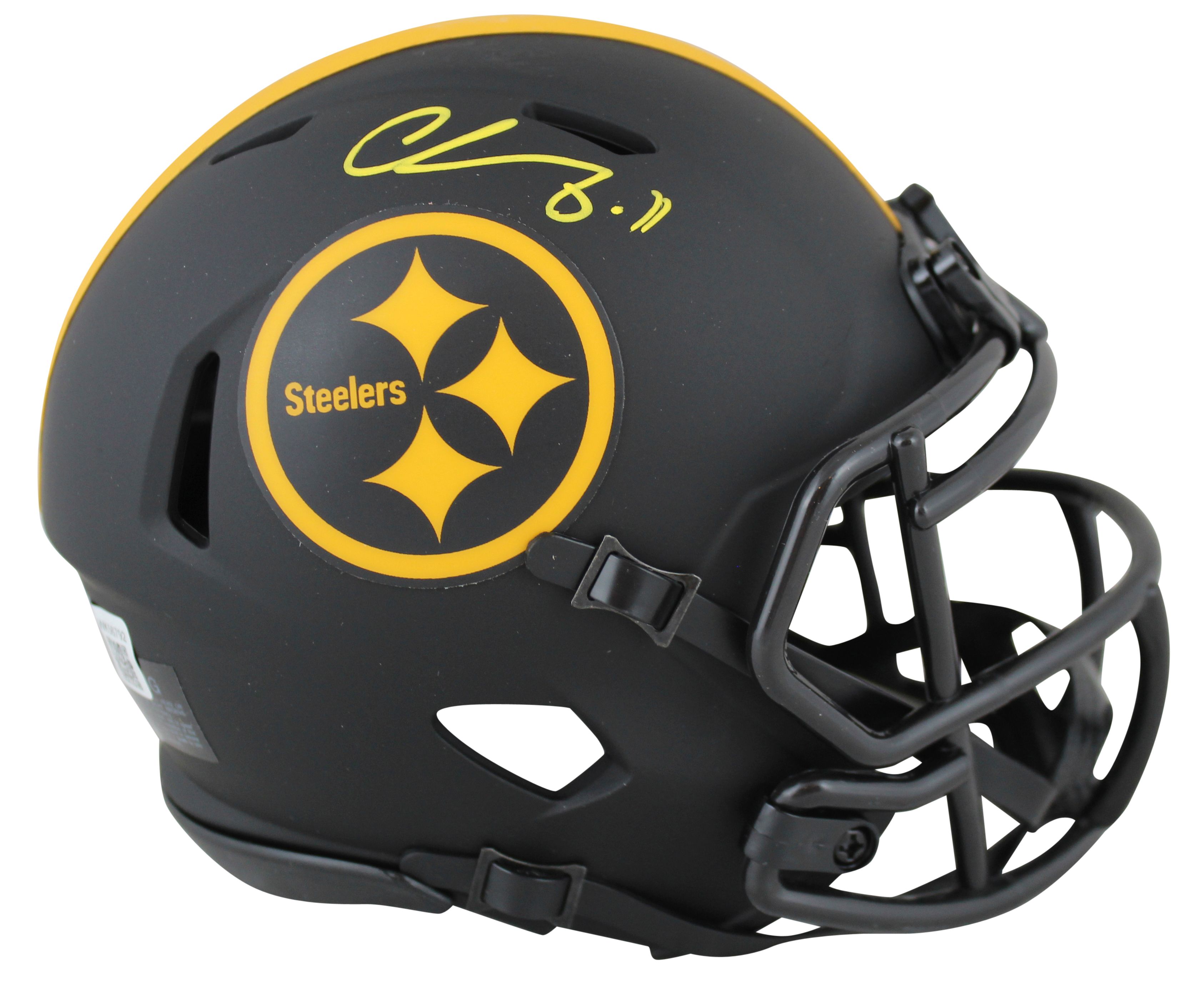 Chase Claypool Signed Steelers Eclipse Alternate Speed Mini Helmet (Beckett) at PristineAuction.com Chase Claypool Signed Steelers Eclipse Alternate Speed Mini Helmet (Beckett) at PristineAuction.com