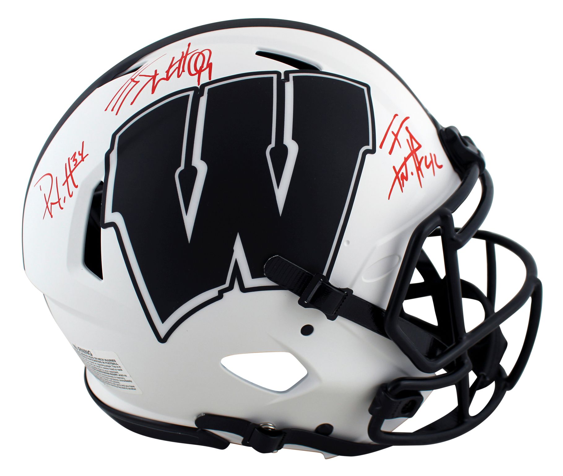 J.J. Watt, T.J. Watt & Derek Watt Signed Wisconsin Badgers Full-Size Authentic On-Field Lunar Eclipse Alternate Speed Helmet (JSA & Watt) at PristineAuction.com J.J. Watt, T.J. Watt & Derek Watt Signed Wisconsin Badgers Full-Size Authentic On-Field Lunar Eclipse Alternate Speed Helmet (JSA & Watt) at PristineAuction.com