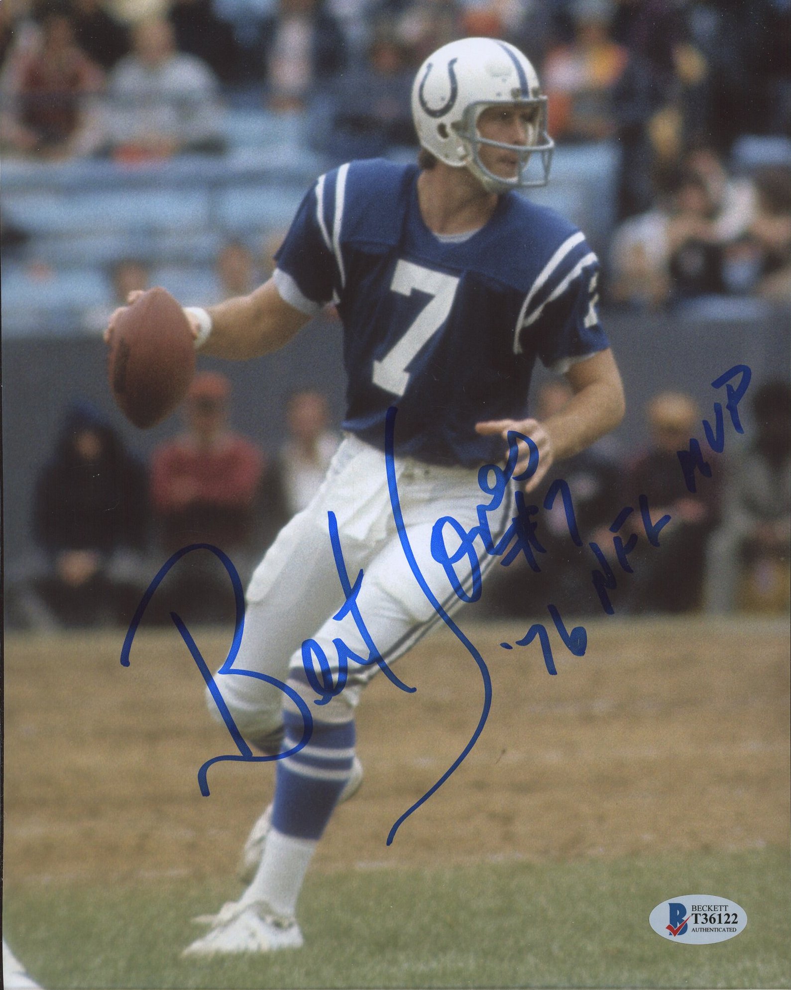 Bert Jones Signed Colts 8x10 Photo Inscribed "76 NFL MVP" (Beckett COA) at PristineAuction.com Bert Jones Signed Colts 8x10 Photo Inscribed "76 NFL MVP" (Beckett COA) at PristineAuction.com