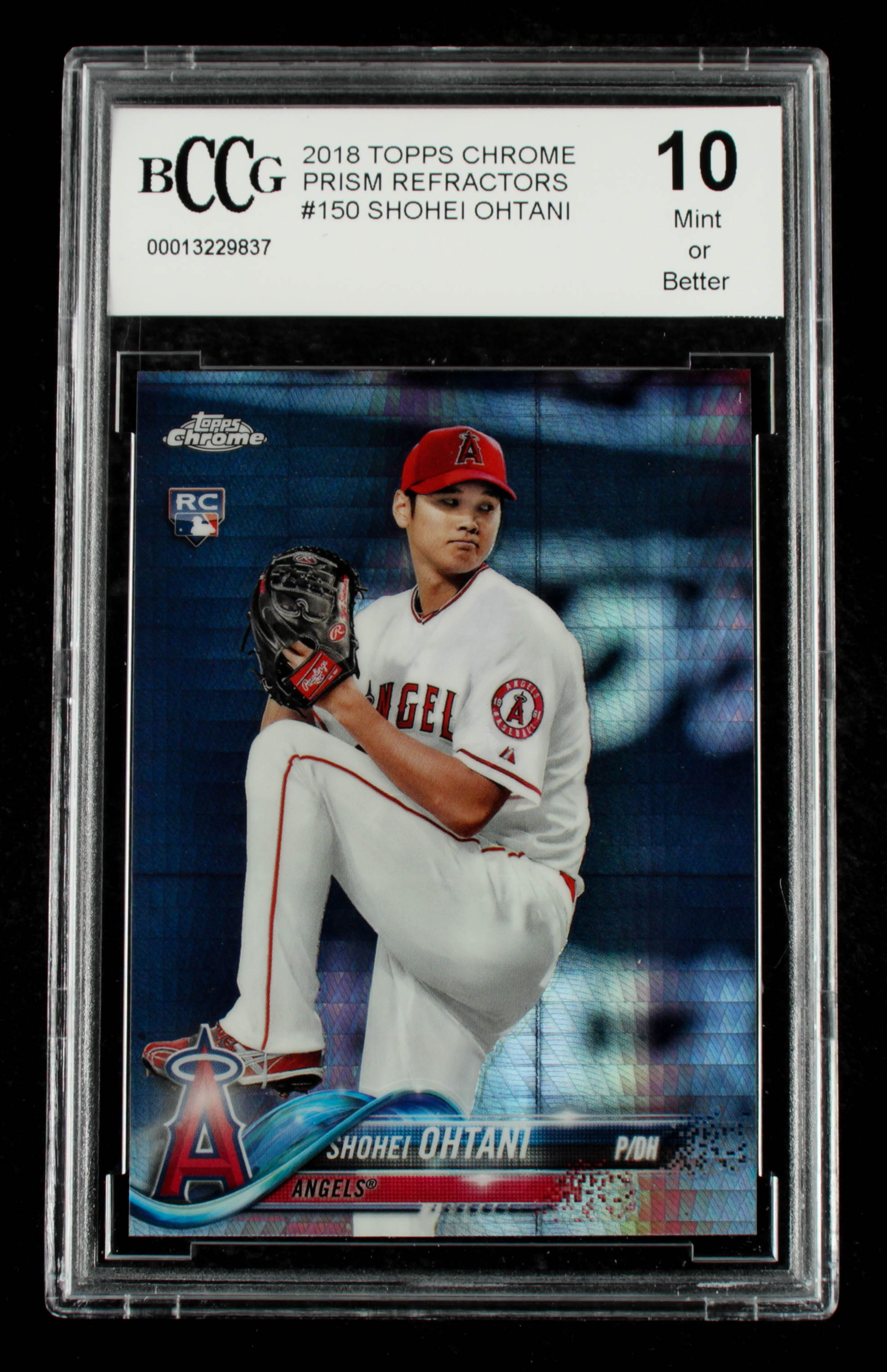 Shohei Ohtani 2018 Topps Chrome Prism Refractors #150 RC (BCCG 10) at PristineAuction.com Shohei Ohtani 2018 Topps Chrome Prism Refractors #150 RC (BCCG 10) at PristineAuction.com