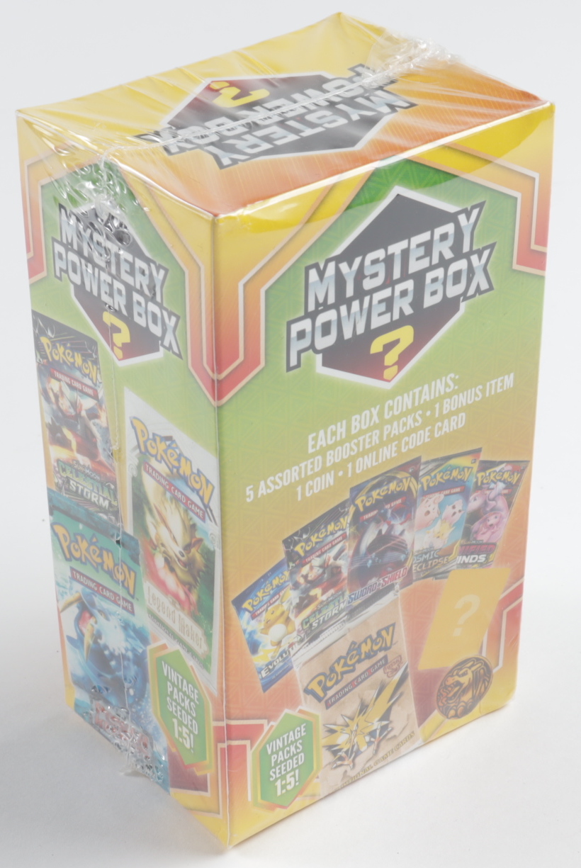 2020 Pokemon Mystery Power Box with (5) Booster Packs (See Description) at PristineAuction.com 2020 Pokemon Mystery Power Box with (5) Booster Packs (See Description) at PristineAuction.com