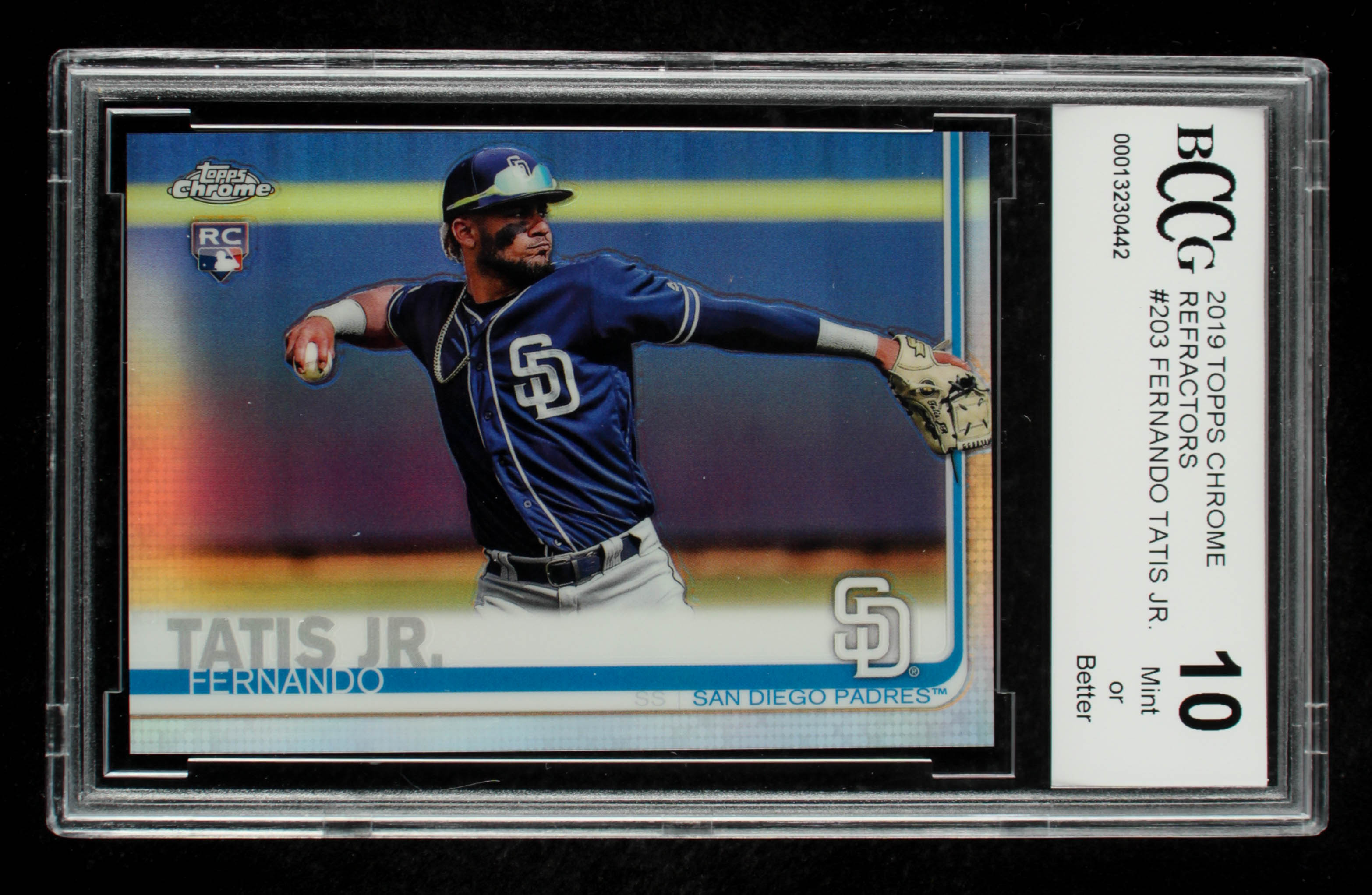 Fernando Tatis Jr. 2019 Topps Chrome Negative Refractors #203 (BCCG 10) at PristineAuction.com Fernando Tatis Jr. 2019 Topps Chrome Negative Refractors #203 (BCCG 10) at PristineAuction.com