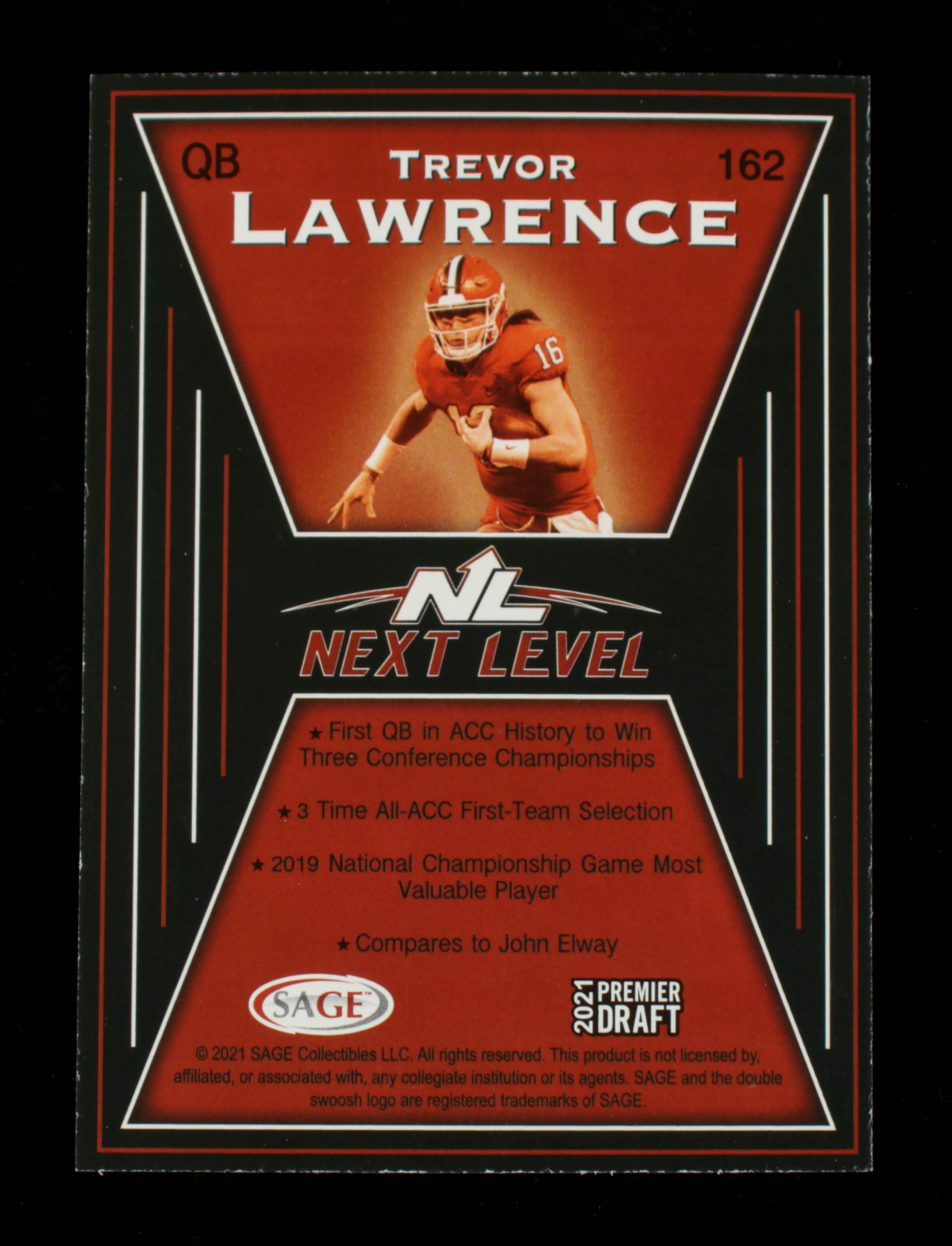 Trevor Lawrence 2021 SAGE HIT #162 NL at PristineAuction.com Trevor Lawrence 2021 SAGE HIT #162 NL at PristineAuction.com