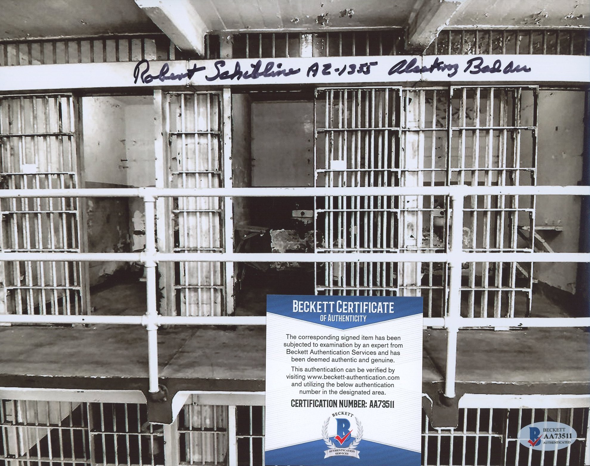 Robert Schibline Signed 8x10 Photo Inscribed "AZ-1355, Alcatraz Bad*ss" (Beckett COA) at PristineAuction.com Robert Schibline Signed 8x10 Photo Inscribed "AZ-1355, Alcatraz Bad*ss" (Beckett COA) at PristineAuction.com