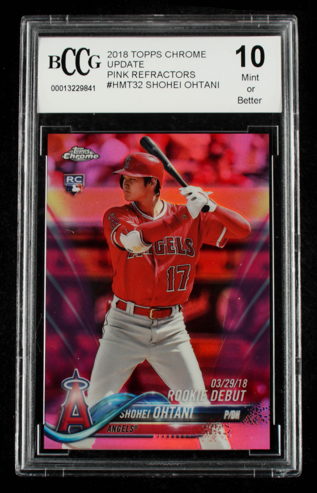 shohei ohtani 2018 topps chrome update pink refractors #hmt32 (bccg 10) pristine auction shohei ohtani 2018 topps