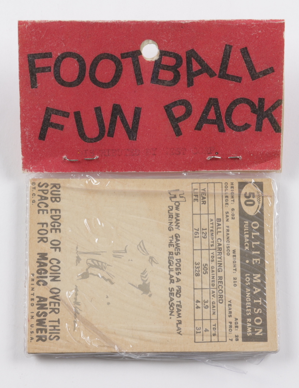 1969-70 Topps Football Card Fun Pack with (10) Cards at PristineAuction.com 1969-70 Topps Football Card Fun Pack with (10) Cards at PristineAuction.com