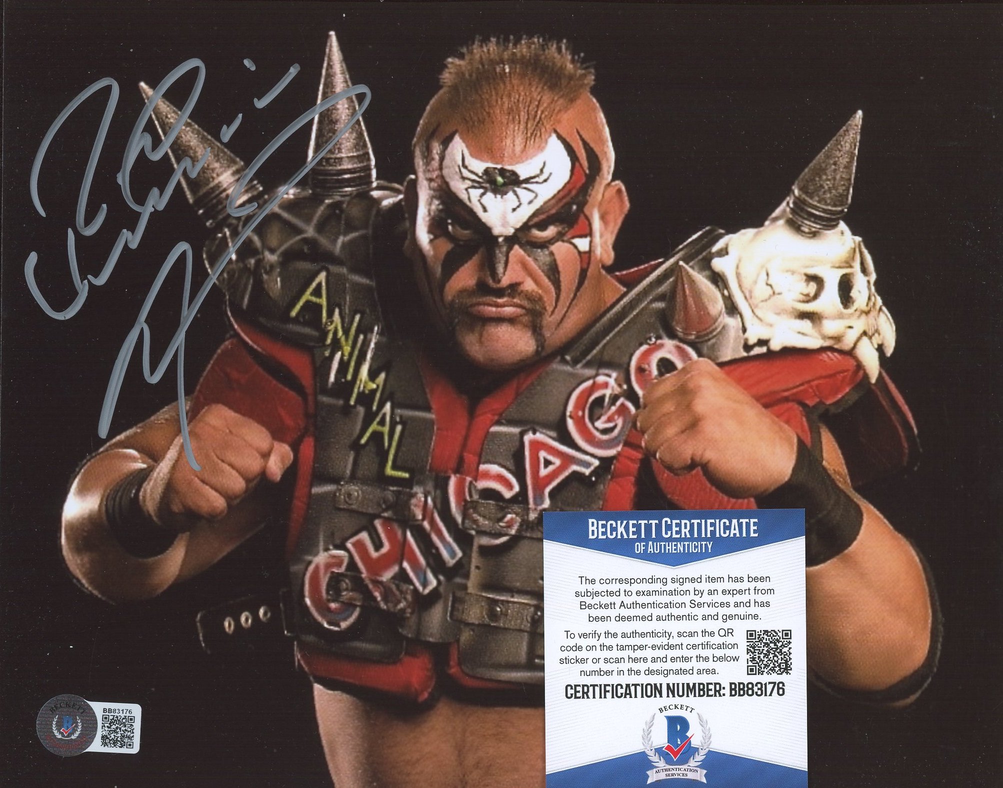 Road Warrior Animal Signed WWF 8x10 Photo (Beckett COA) at PristineAuction.com Road Warrior Animal Signed WWF 8x10 Photo (Beckett COA) at PristineAuction.com