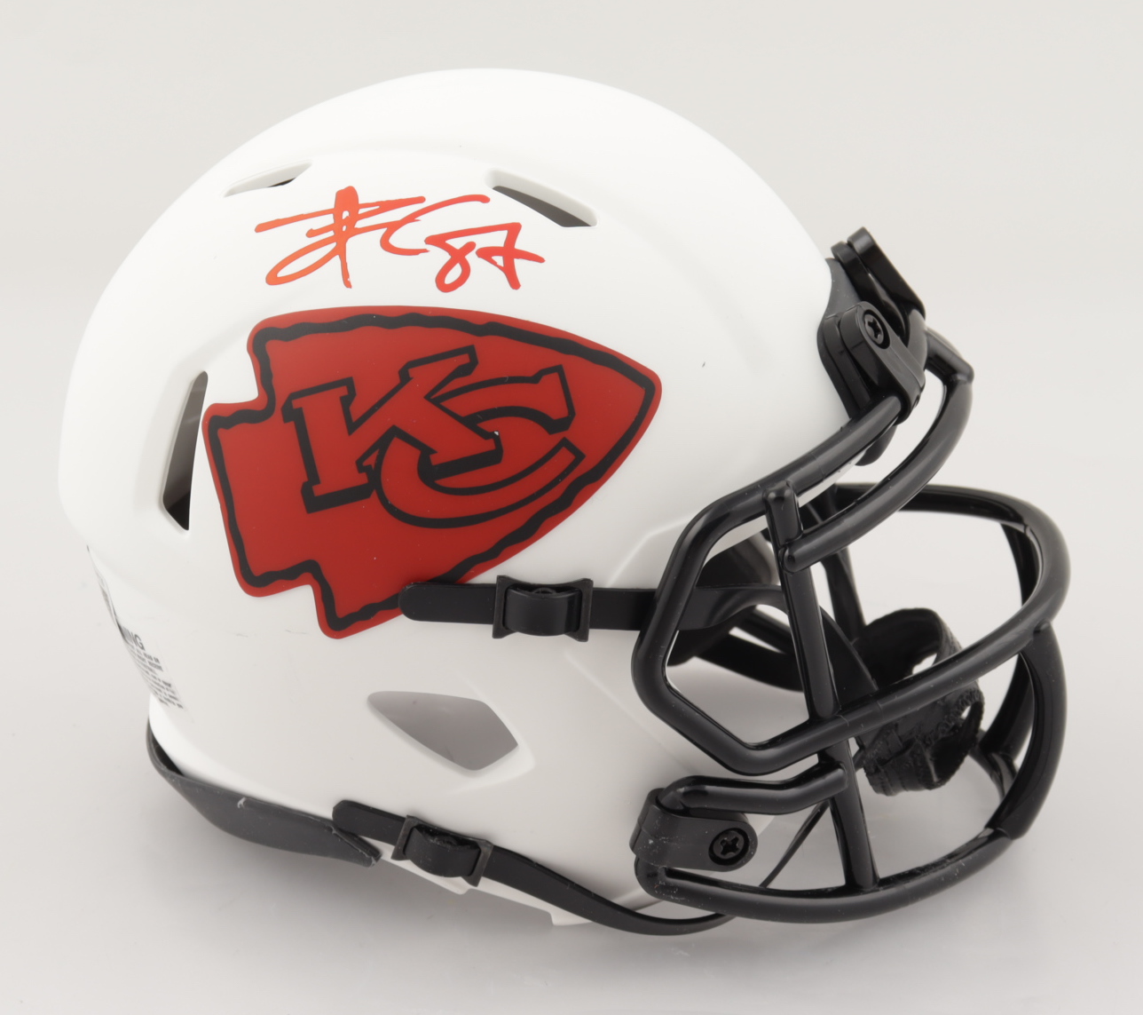 Travis Kelce Signed Chiefs Lunar Eclipse Alternate Speed Mini-Helmet (Beckett Hologram) at PristineAuction.com Travis Kelce Signed Chiefs Lunar Eclipse Alternate Speed Mini-Helmet (Beckett Hologram) at PristineAuction.com