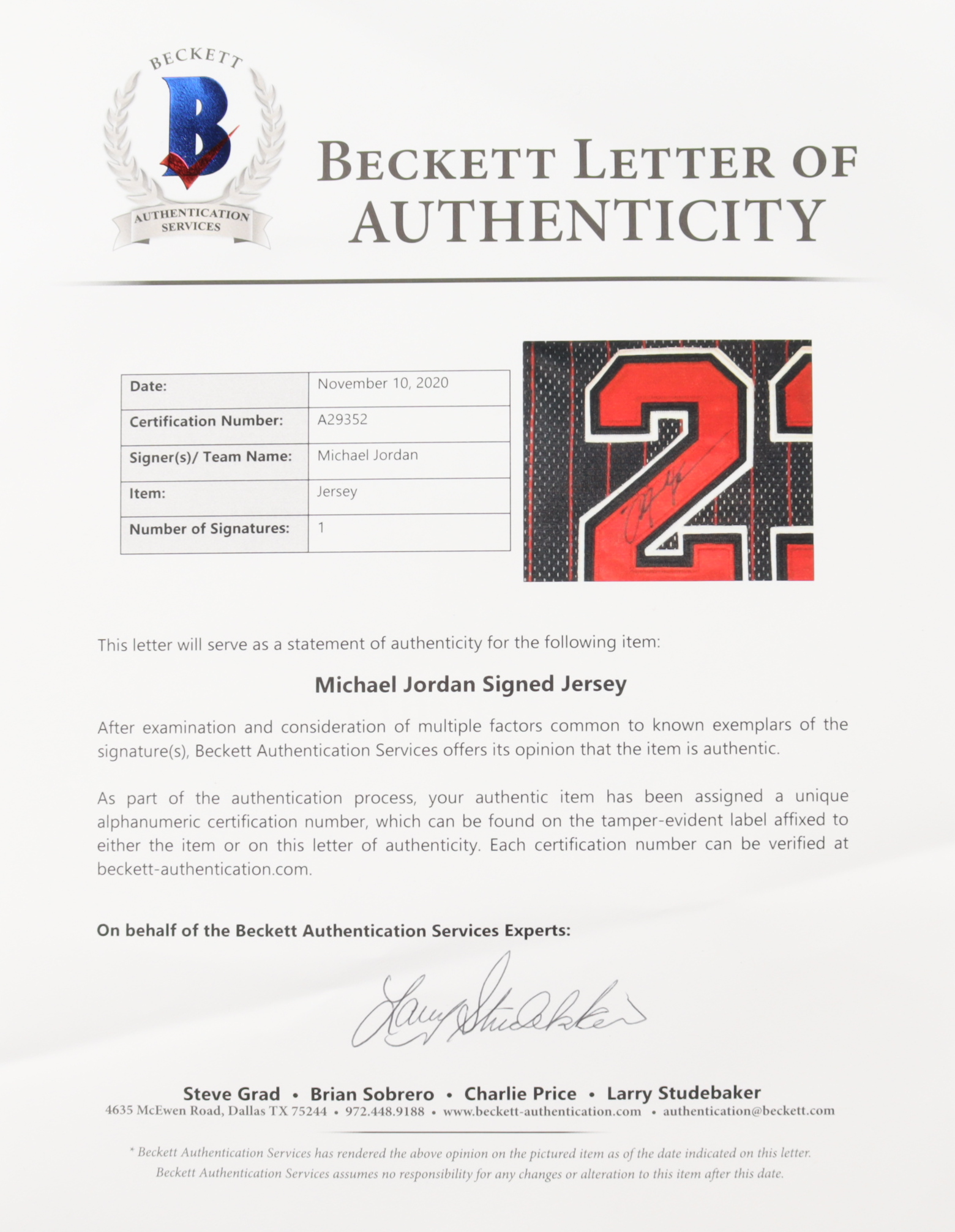 Michael Jordan Signed 35x44 Custom Framed Jersey Display (Beckett LOA) at PristineAuction.com Michael Jordan Signed 35x44 Custom Framed Jersey Display (Beckett LOA) at PristineAuction.com