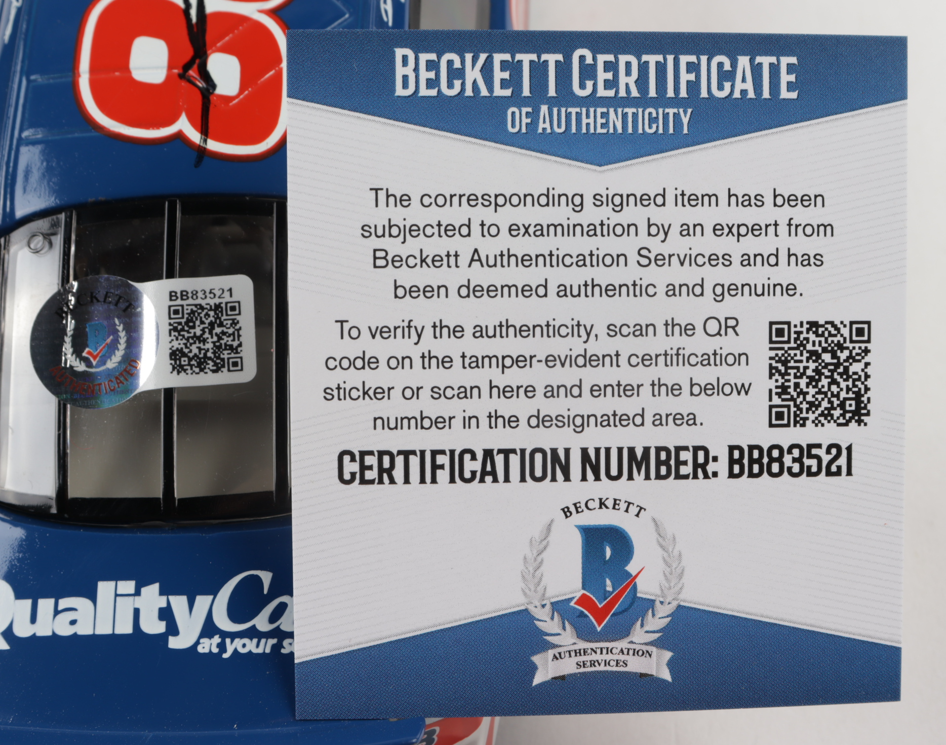 Dale Jarrett Signed LE NASCAR #88 Quality Care 1998 Ford Taurus 1:24 Diecast Car (Beckett COA) at PristineAuction.com Dale Jarrett Signed LE NASCAR #88 Quality Care 1998 Ford Taurus 1:24 Diecast Car (Beckett COA) at PristineAuction.com