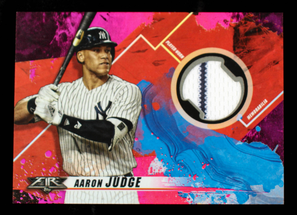 Aaron Judge 2019 Topps Fire Relics Magenta #FRAJ #19/25