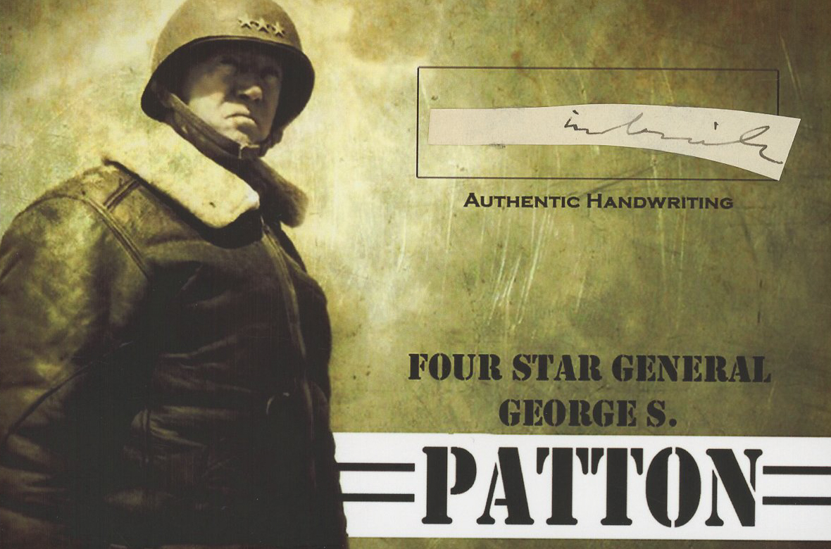 George S. Patton 4x6 Photo With Authentic Hand-Written Word Cut (JSA LOA) at PristineAuction.com George S. Patton 4x6 Photo With Authentic Hand-Written Word Cut (JSA LOA) at PristineAuction.com