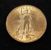 1908 $20 Twenty-Dollar Saint-Gaudens Double Eagle Gold Coin at PristineAuction.com