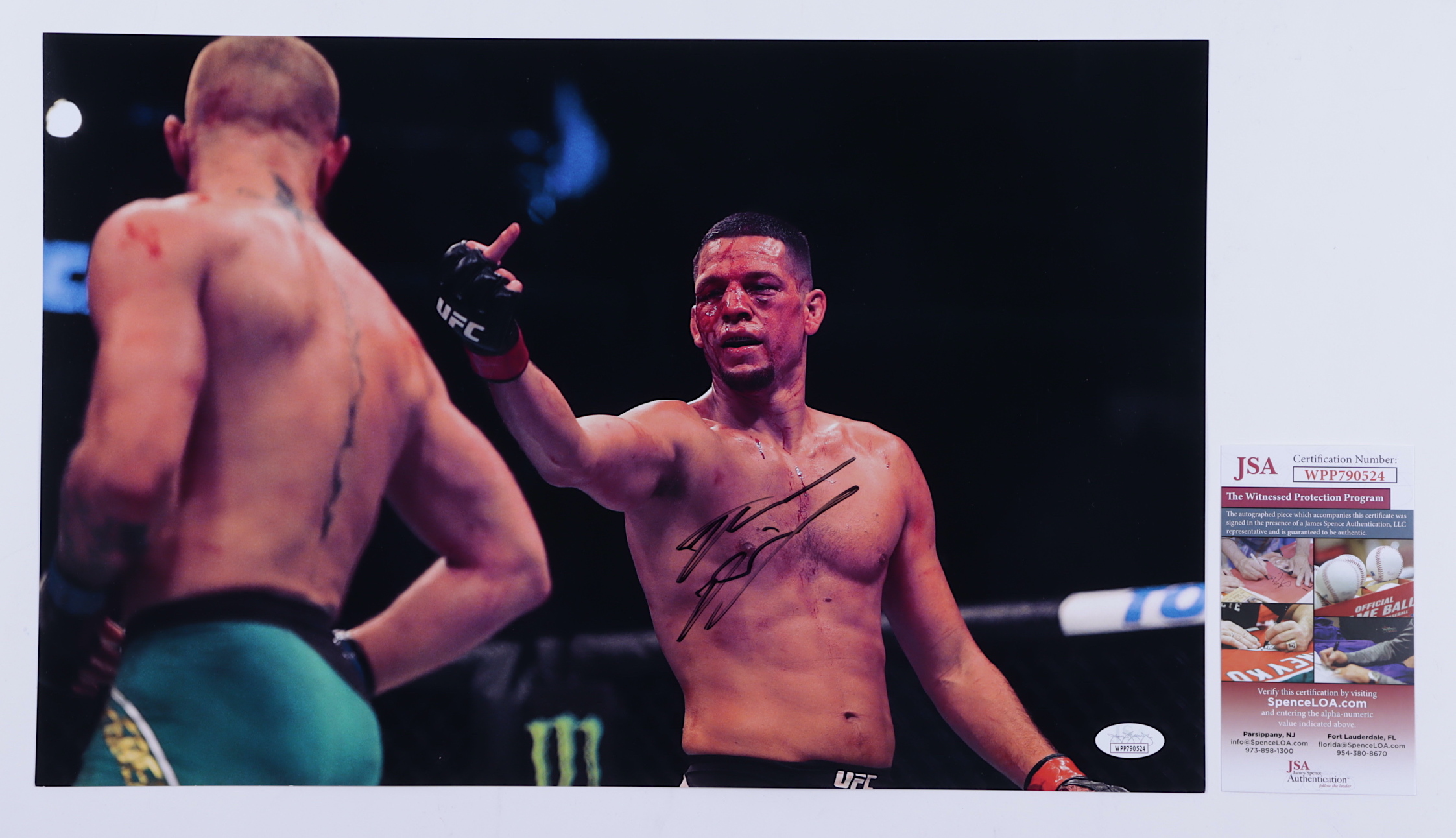 Nate Diaz Signed UFC 11x17 Photo (JSA COA) at PristineAuction.com Nate Diaz Signed UFC 11x17 Photo (JSA COA) at PristineAuction.com
