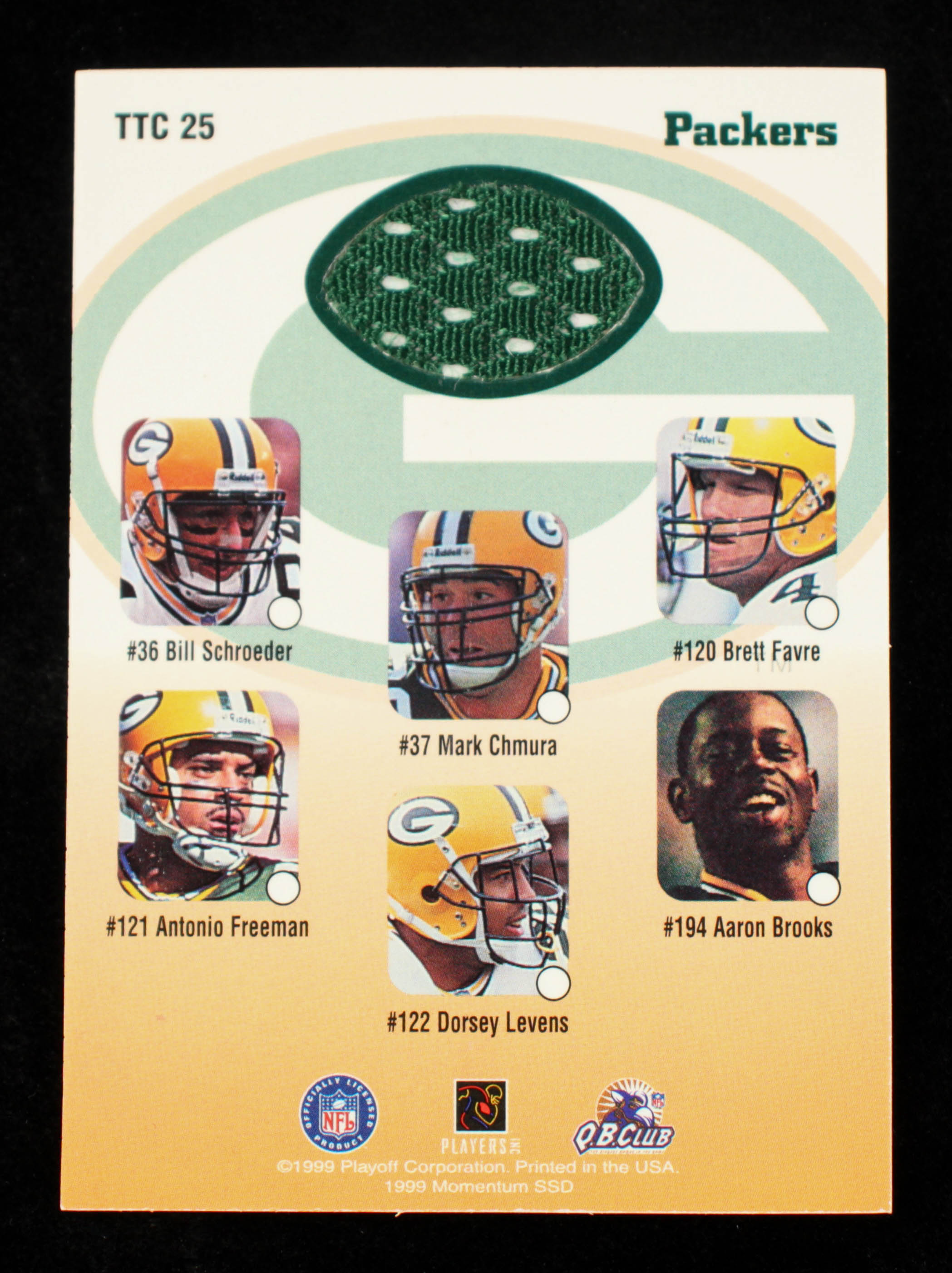 Brett Favre 1999 Playoff Momentum SSD Team Thread Checklists #TTC25 at PristineAuction.com Brett Favre 1999 Playoff Momentum SSD Team Thread Checklists #TTC25 at PristineAuction.com