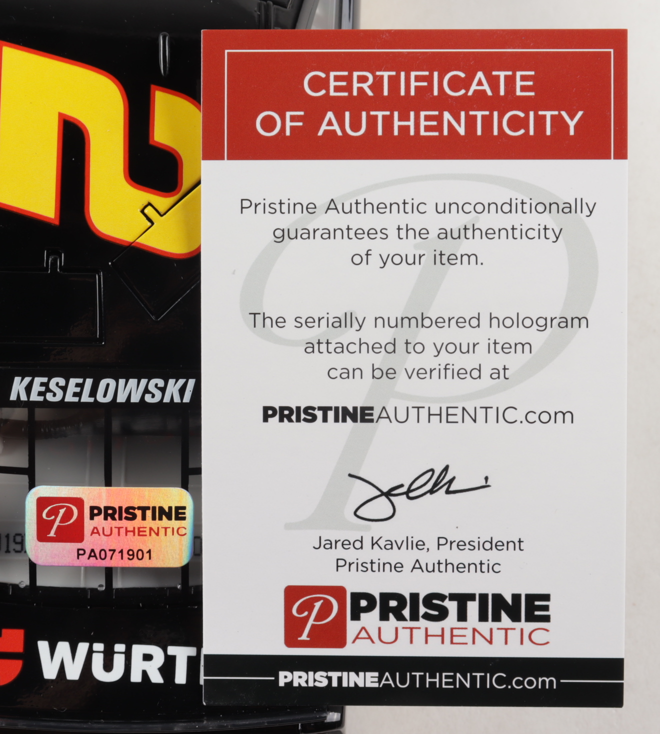 Brad Keselowski Signed LE #2 Miller Darlington 2019 Mustang 1:24 Scale Stock Die-Cast Car (PA COA) at PristineAuction.com Brad Keselowski Signed LE #2 Miller Darlington 2019 Mustang 1:24 Scale Stock Die-Cast Car (PA COA) at PristineAuction.com