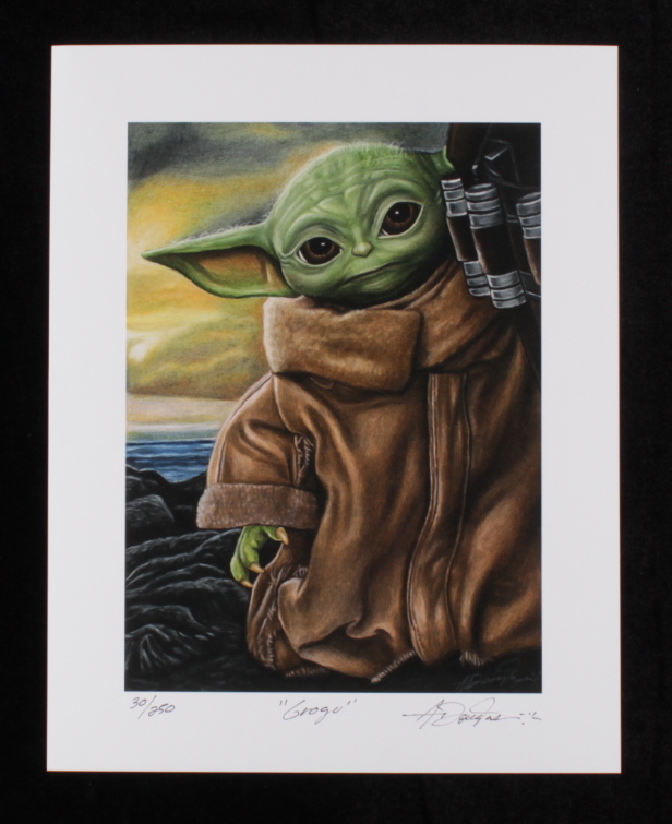 Anthony Douglas Signed "Grogu" LE 11x14 Lithograph (PA LOA) at PristineAuction.com Anthony Douglas Signed "Grogu" LE 11x14 Lithograph (PA LOA) at PristineAuction.com