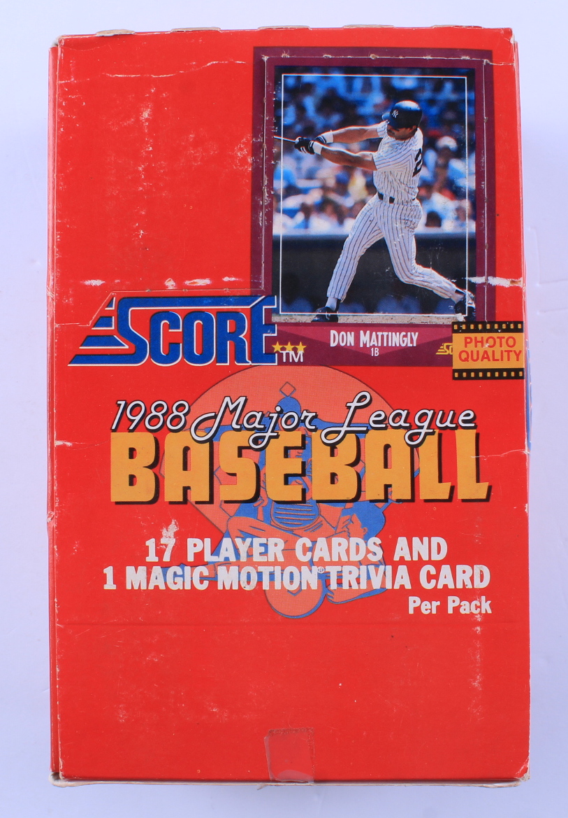 1988 Score Baseball Cards Box of (36) Packs at PristineAuction.com 1988 Score Baseball Cards Box of (36) Packs at PristineAuction.com