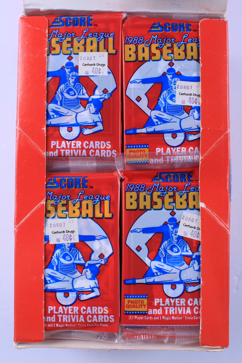 1988 Score Baseball Cards Box of (36) Packs at PristineAuction.com 1988 Score Baseball Cards Box of (36) Packs at PristineAuction.com