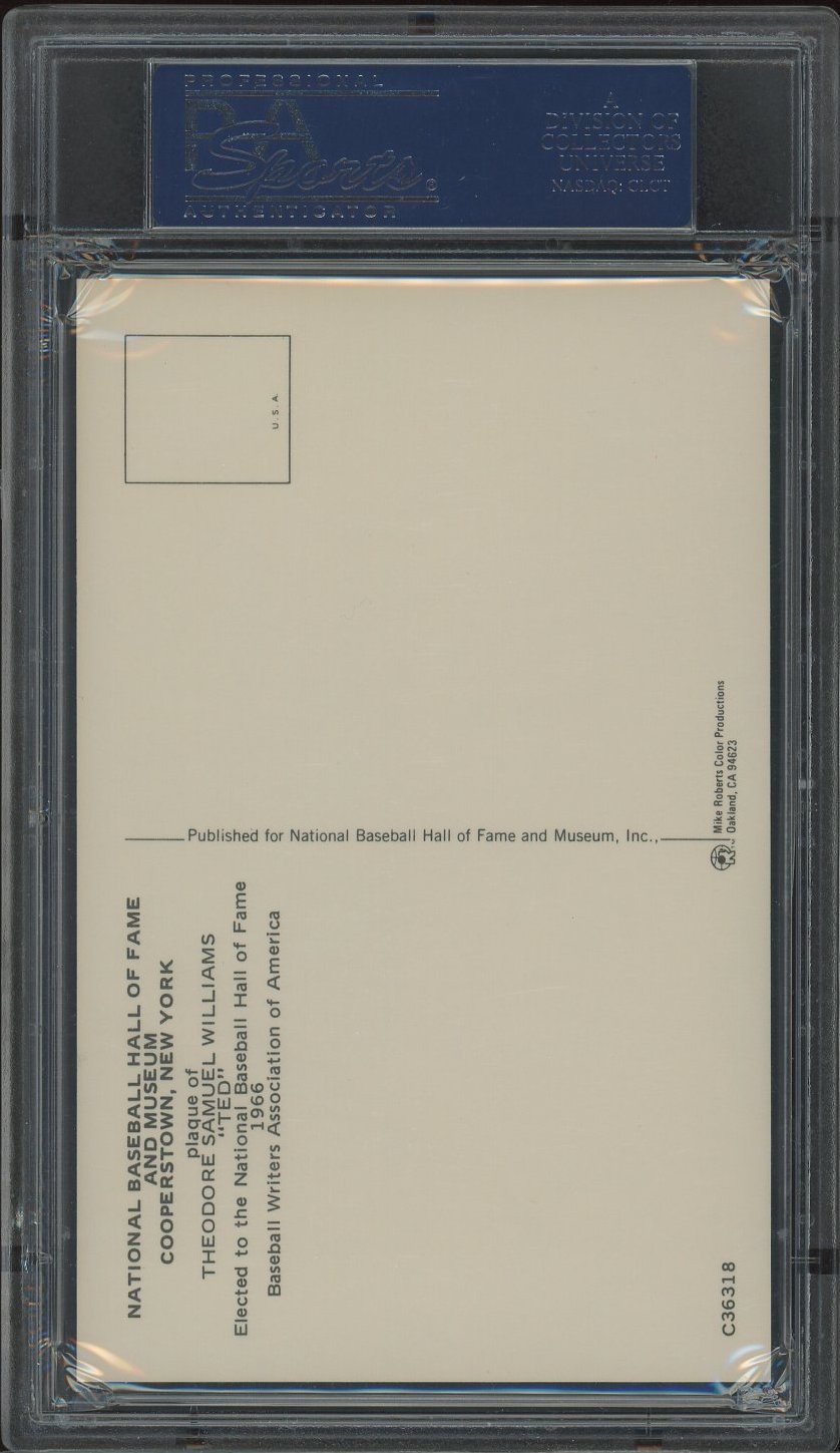 Ted Williams Signed Gold Hall of Fame Plaque Postcard (PSA Encapsulated) at PristineAuction.com Ted Williams Signed Gold Hall of Fame Plaque Postcard (PSA Encapsulated) at PristineAuction.com