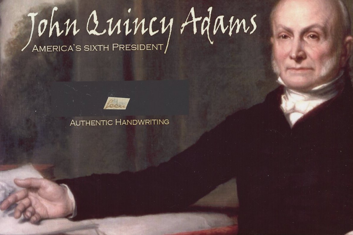 John Quincy Adams 4x6 Photo With Authentic Hand-Written Word Cut (JSA LOA) at PristineAuction.com John Quincy Adams 4x6 Photo With Authentic Hand-Written Word Cut (JSA LOA) at PristineAuction.com