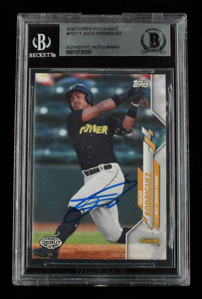Julio Rodriguez Signed 2020 Topps Pro Debut PD111 (BGS Encapsulated