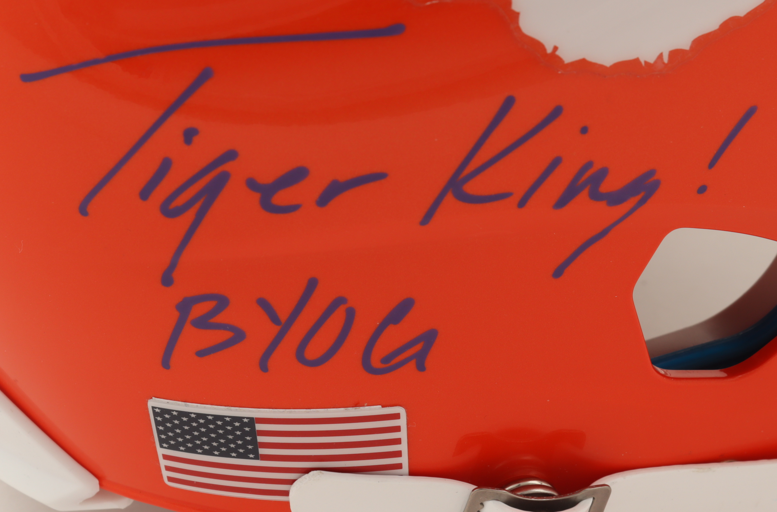 Travis Etienne Signed Clemson Tigers 2018 National Champions Full-Size Helmet with Multiple Inscriptions (JSA) at PristineAuction.com Travis Etienne Signed Clemson Tigers 2018 National Champions Full-Size Helmet with Multiple Inscriptions (JSA) at PristineAuction.com