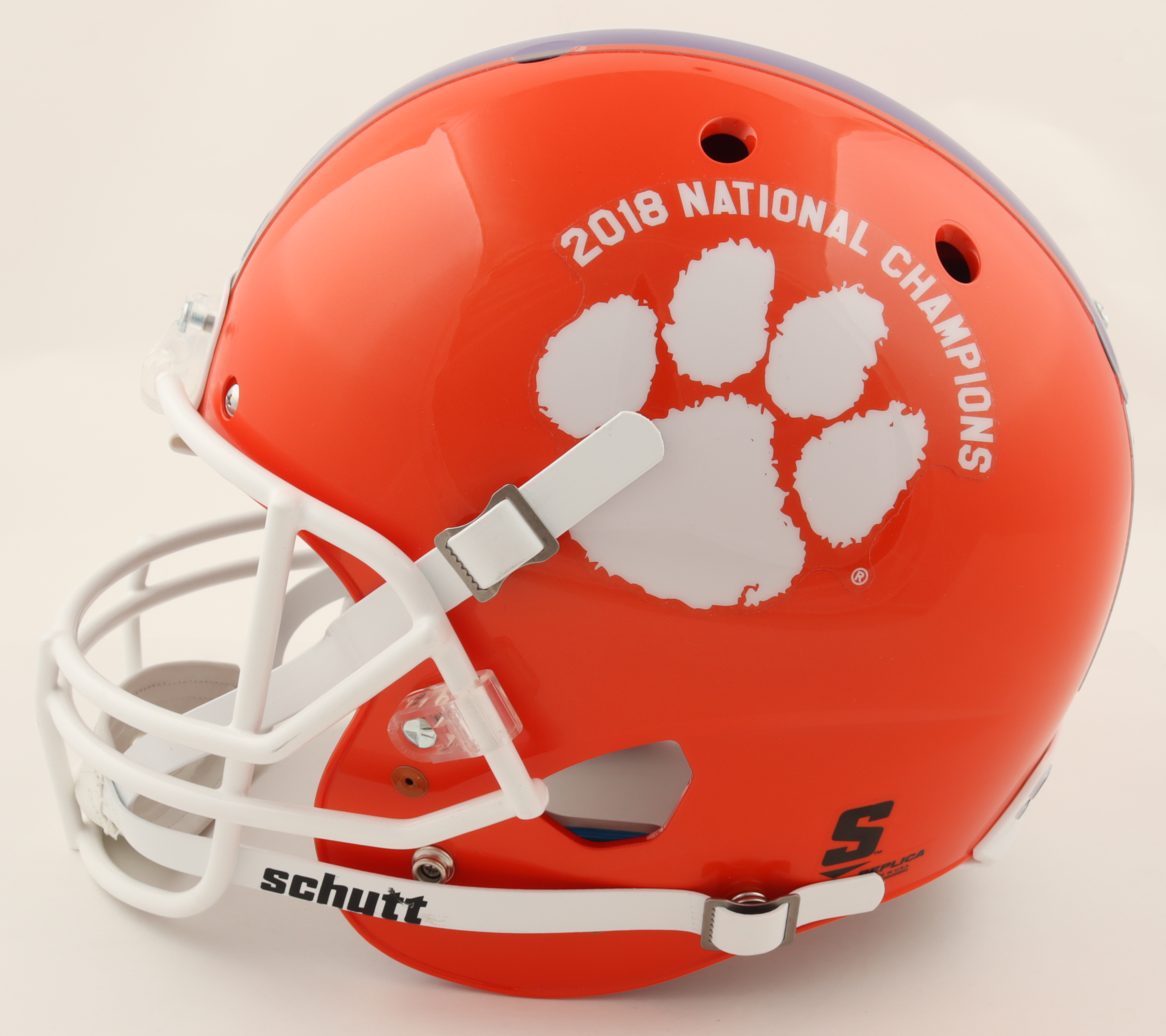 Travis Etienne Signed Clemson Tigers 2018 National Champions Full-Size Helmet with Multiple Inscriptions (JSA) at PristineAuction.com Travis Etienne Signed Clemson Tigers 2018 National Champions Full-Size Helmet with Multiple Inscriptions (JSA) at PristineAuction.com