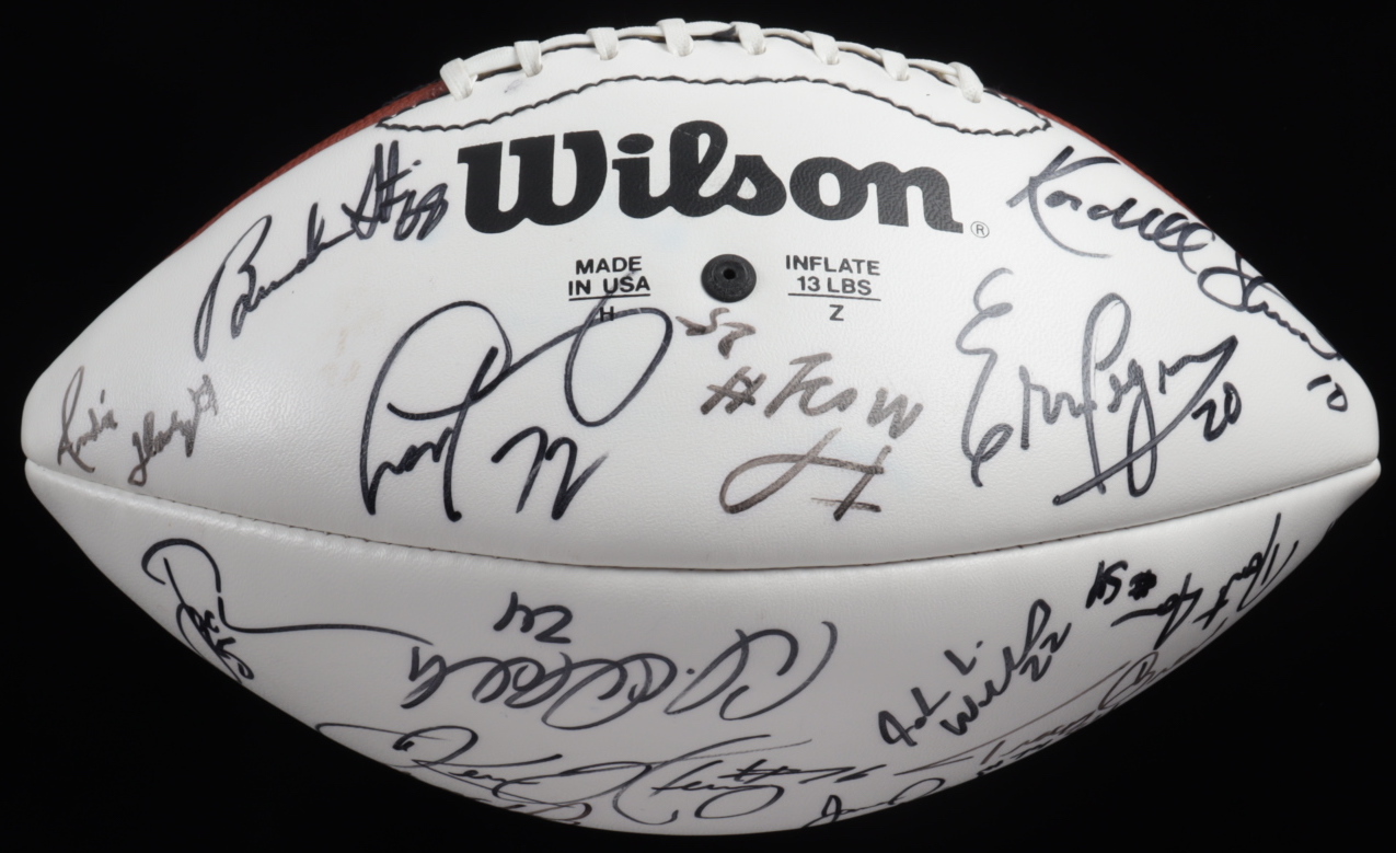 Wilson NFL Football Signed by (25) With Rod Woodson, Kordell Stewart, Yancey Thigpen, Brenden Stai (JSA ALOA) at PristineAuction.com Wilson NFL Football Signed by (25) With Rod Woodson, Kordell Stewart, Yancey Thigpen, Brenden Stai (JSA ALOA) at PristineAuction.com