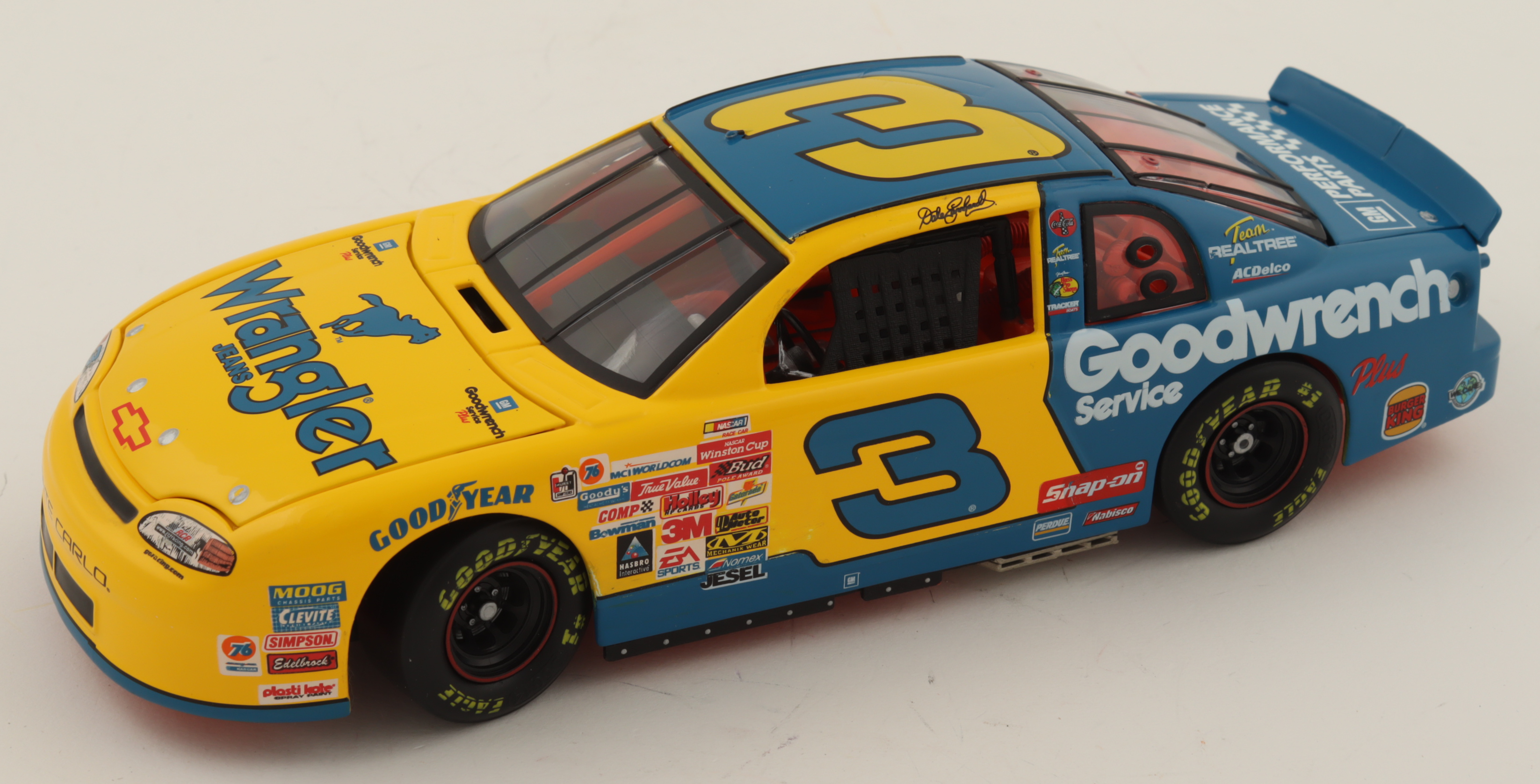 Dale Earnhardt LE 1999 NASCAR #3 GM Goodwrench Service Plus / Wrangler Jeans / 1999 Monte Carlo - 1:24 Premium Action Diecast Car at PristineAuction.com Dale Earnhardt LE 1999 NASCAR #3 GM Goodwrench Service Plus / Wrangler Jeans / 1999 Monte Carlo - 1:24 Premium Action Diecast Car at PristineAuction.com