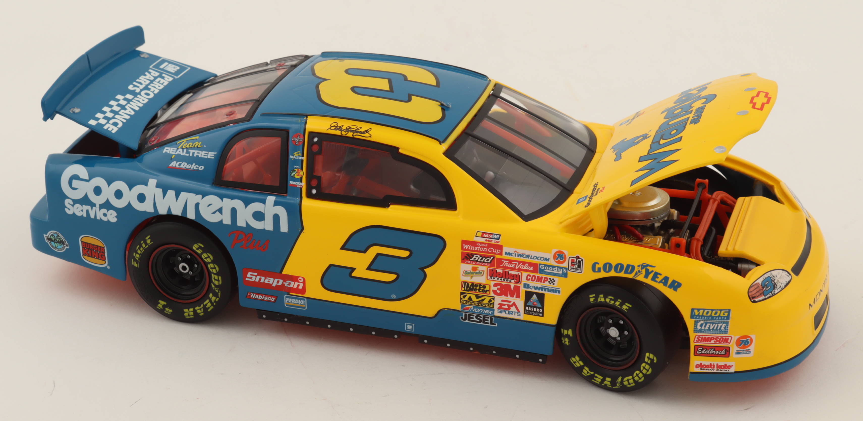 Dale Earnhardt LE 1999 NASCAR #3 GM Goodwrench Service Plus / Wrangler Jeans / 1999 Monte Carlo - 1:24 Premium Action Diecast Car at PristineAuction.com Dale Earnhardt LE 1999 NASCAR #3 GM Goodwrench Service Plus / Wrangler Jeans / 1999 Monte Carlo - 1:24 Premium Action Diecast Car at PristineAuction.com