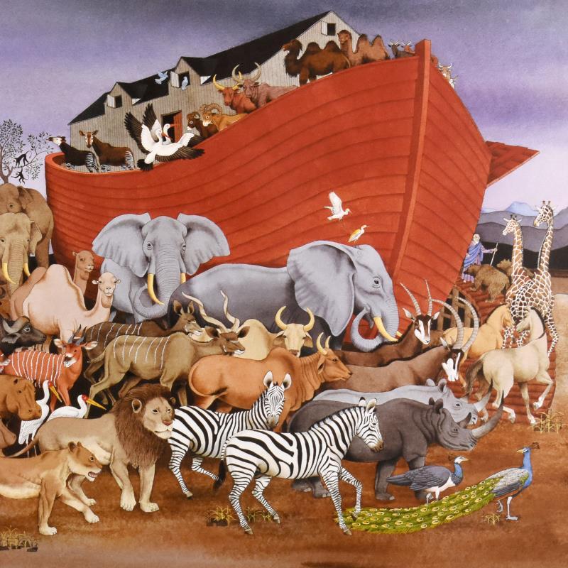 "Noah and the Animals" LE 34x24 Lithograph on Paper by Tony Chen (Artova) at PristineAuction.com "Noah and the Animals" LE 34x24 Lithograph on Paper by Tony Chen (Artova) at PristineAuction.com