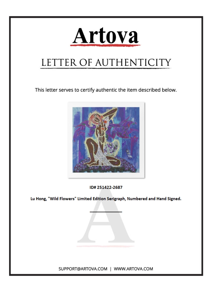 "Wild Flowers" LE 37x38 Serigraph on Paper by Lu Hong (Artova) at PristineAuction.com "Wild Flowers" LE 37x38 Serigraph on Paper by Lu Hong (Artova) at PristineAuction.com